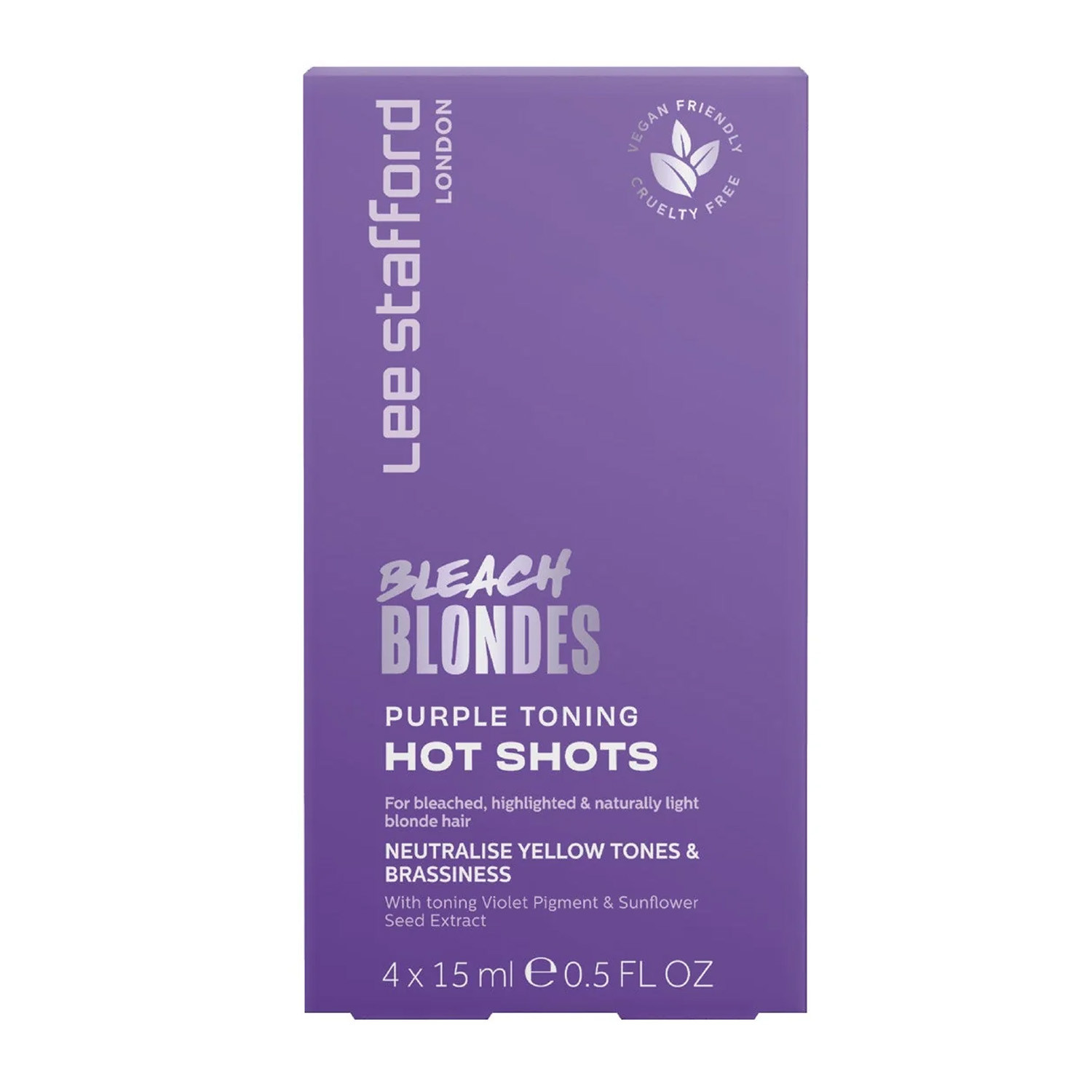 Тонирующие фиолетовые ампулы для осветленных волос Lee Stafford Bleach Blondes Purple Toning Hot Shots