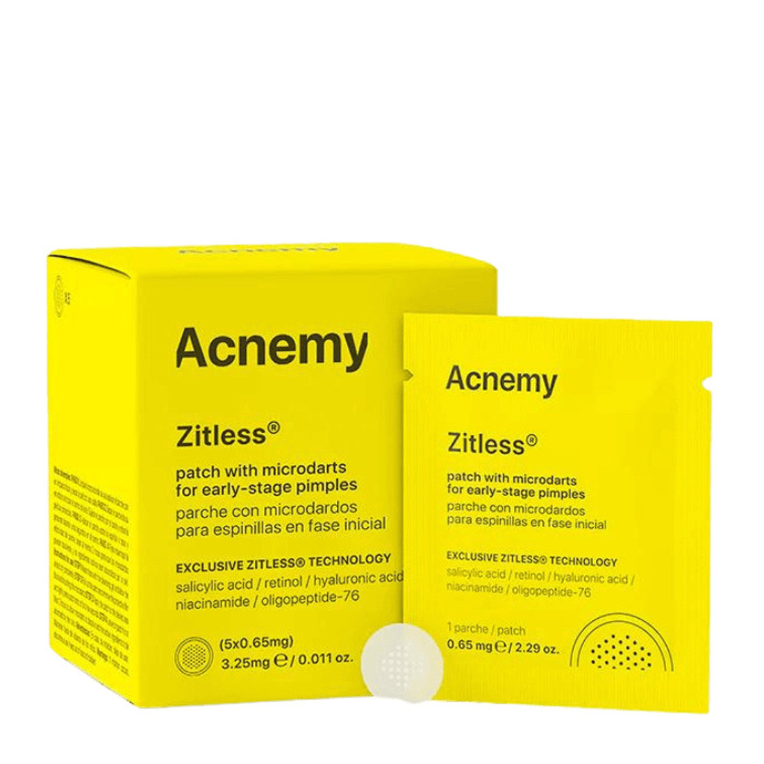 Acnemy Zitless (5 X patches) - Пластырь с микроиглами для ранних стадий прыщей