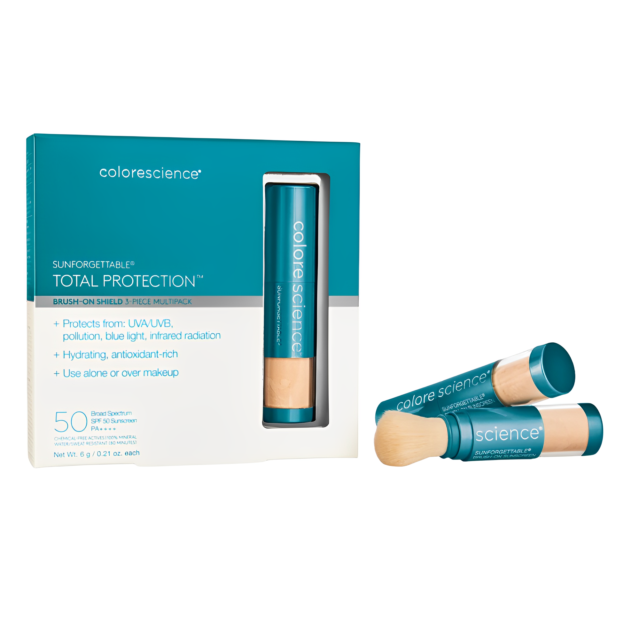 colorescience sunforgettable total protectiontm brush-on shield spf 50 multipack