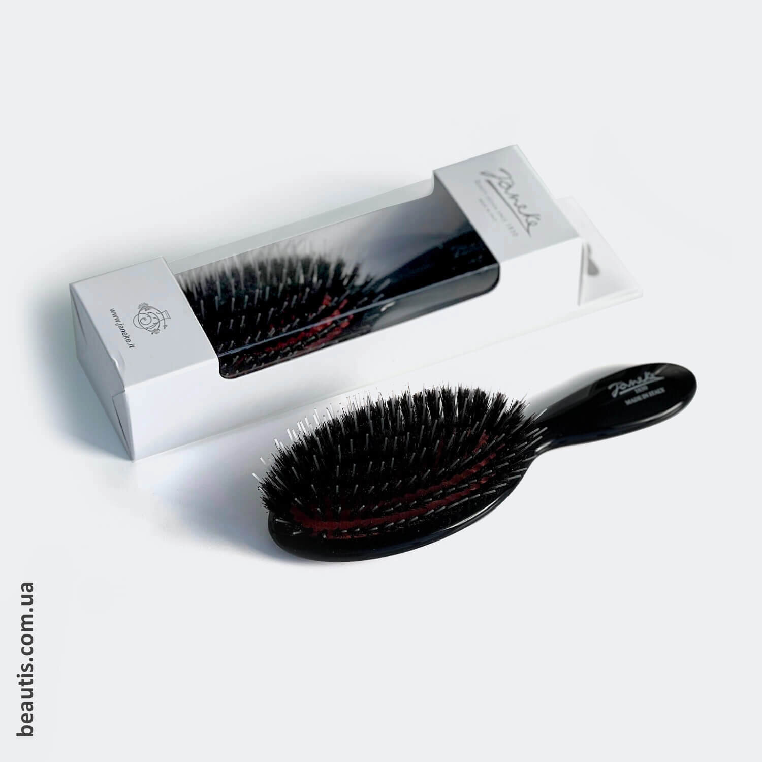 Гребінець Janeke Black Small Brush With Bristles And Nylon