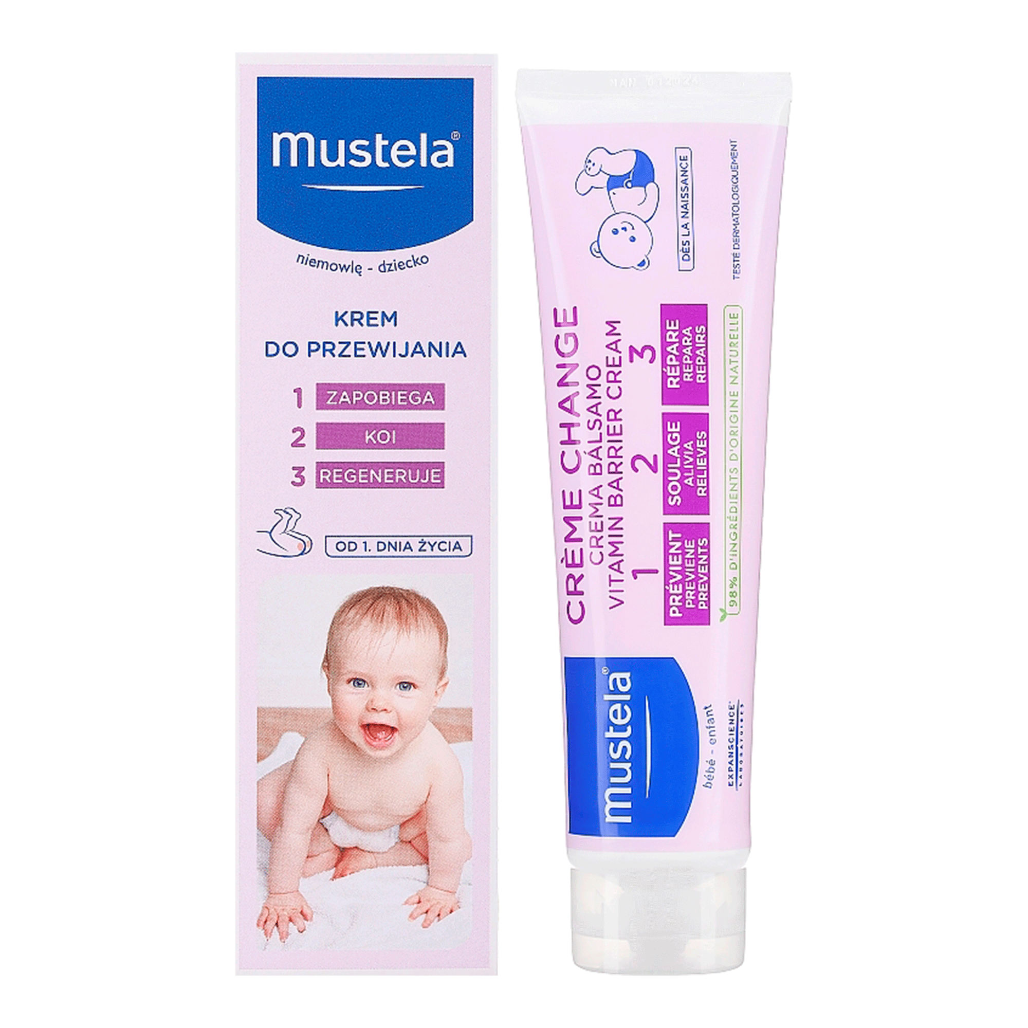 Mustela Витаминизированный защитный крем под подгузник 1 2 3