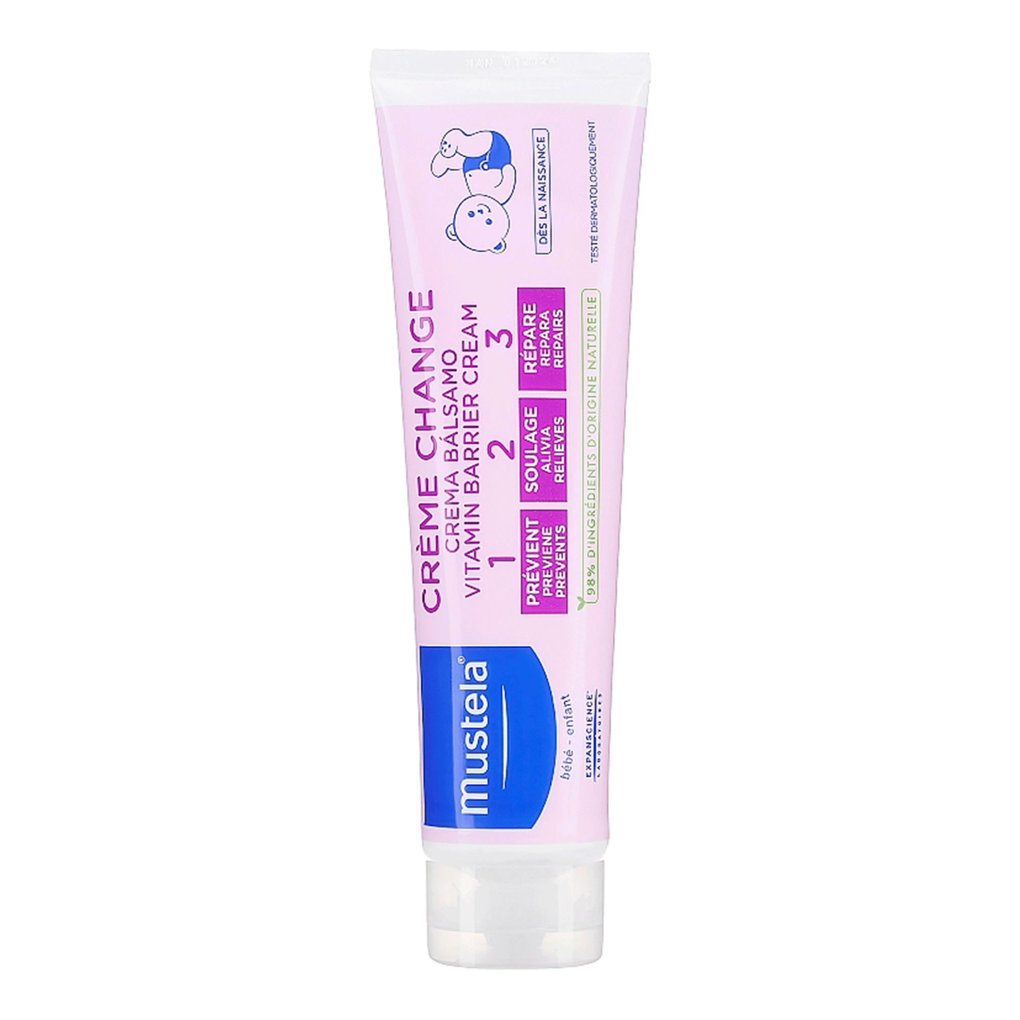 Витаминизированный защитный крем под подгузник 1 2 3 Mustela Vitamin Barrier Cream