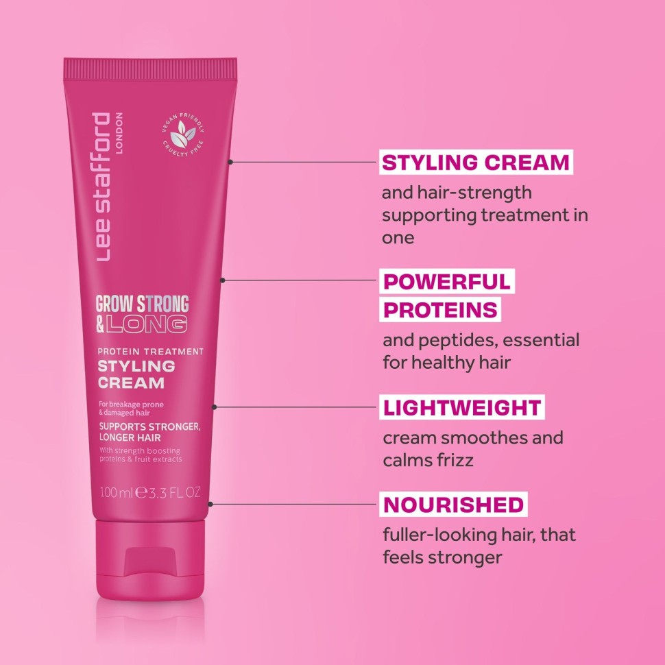 Протеиновый крем для стайлинга Lee Stafford Grow Strong And Long Protein Treatment Styling Cream