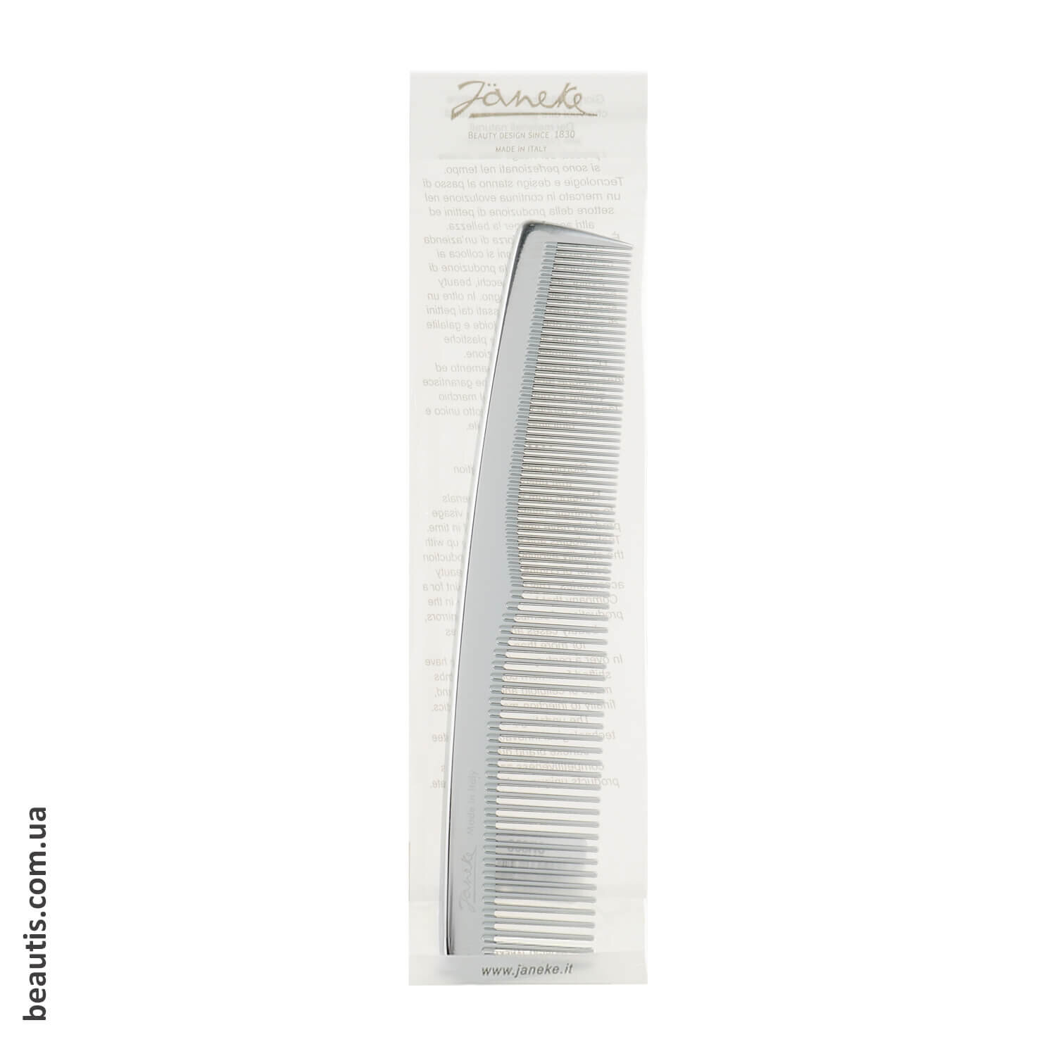 Срібний гребінець для волосся великий Janeke Chrome Toilette Comb Bigger Size