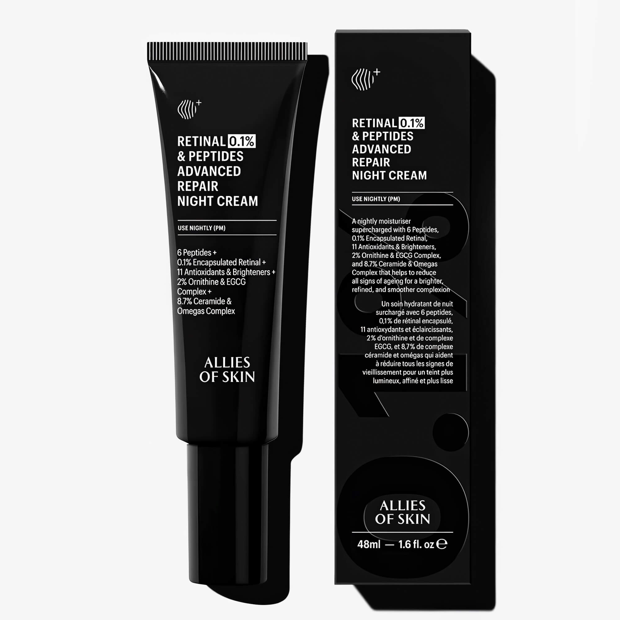 Нічний антивіковий крем з ретиналем 0.1% Allies of Skin Retinal & Peptides Advanced Repair Night Cream