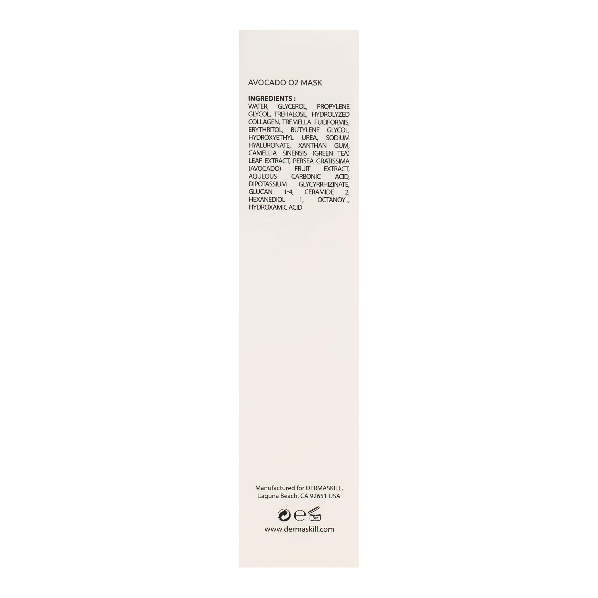 Кислородная маска для лица с авокадо Dermaskill Avocado O2 Mask