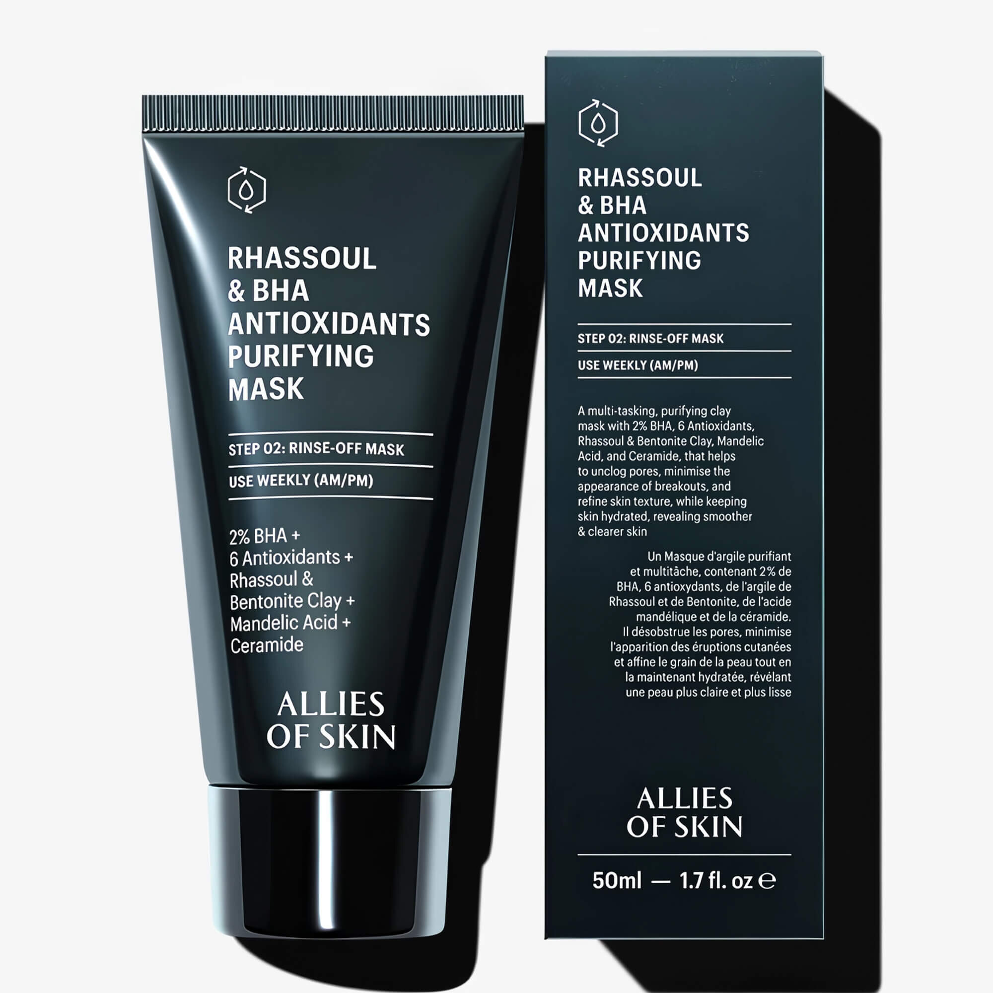 Маска очищающая для лица Allies of Skin Rhassoul & BHA Antioxidants Purifying Mask