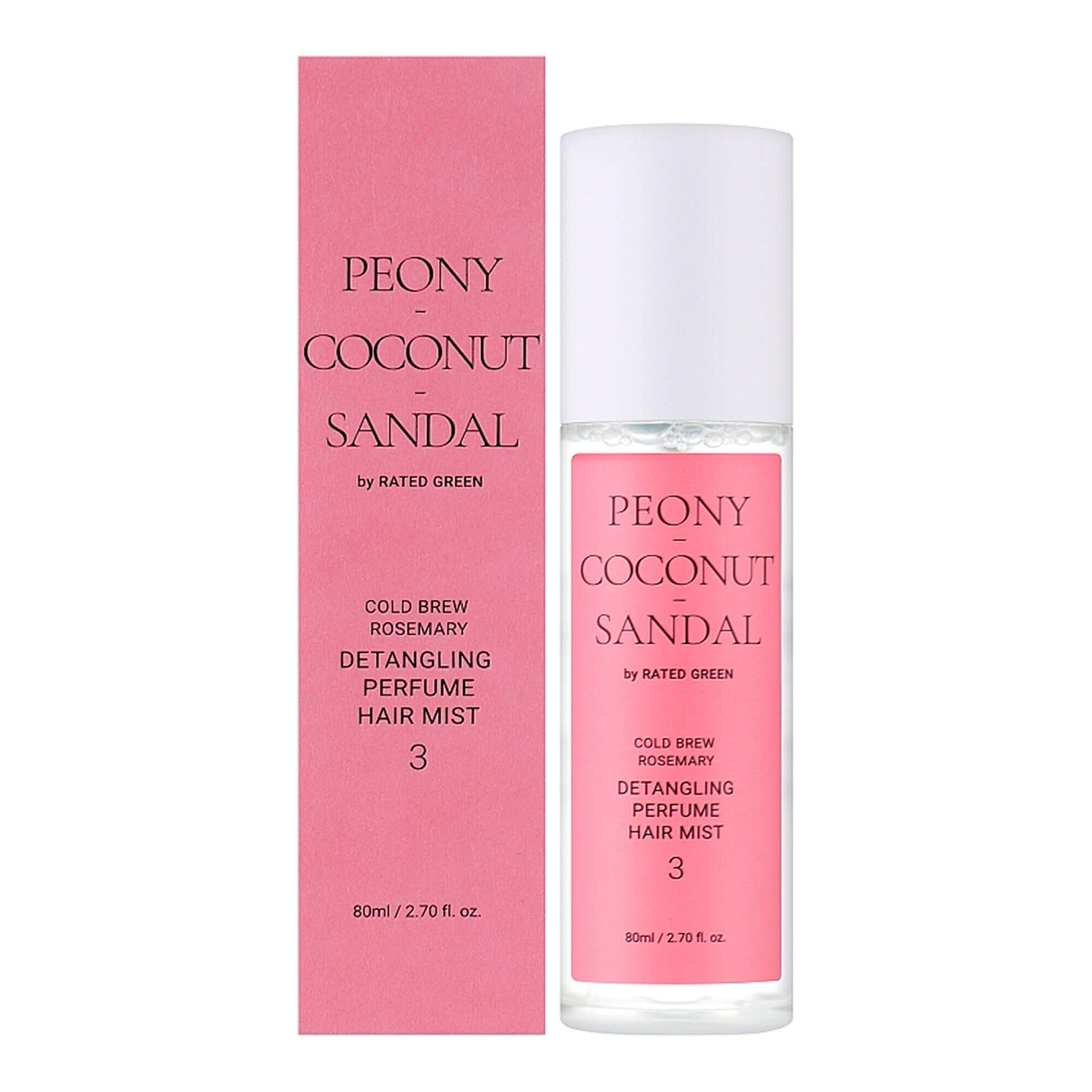 Rated Green Парфюмированный мист для волос пион-кокос-сандал