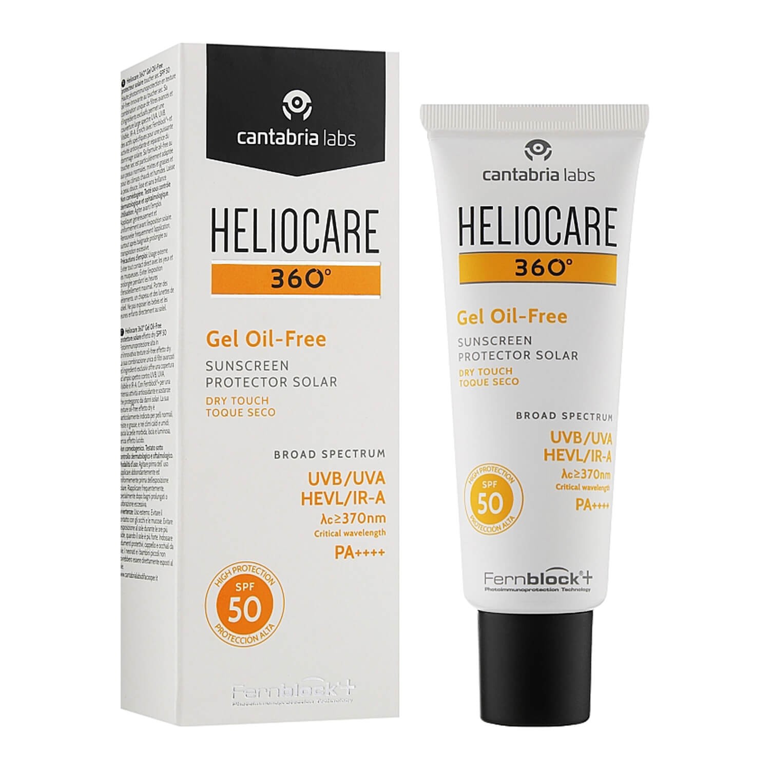 Сонцезахисний гель на водній основі з SPF 50+ для нормальної та жирної шкіри  Cantabria Labs Heliocare 360 ​​Gel Oil-Free Dry Touch SPF 50 Sunscreen