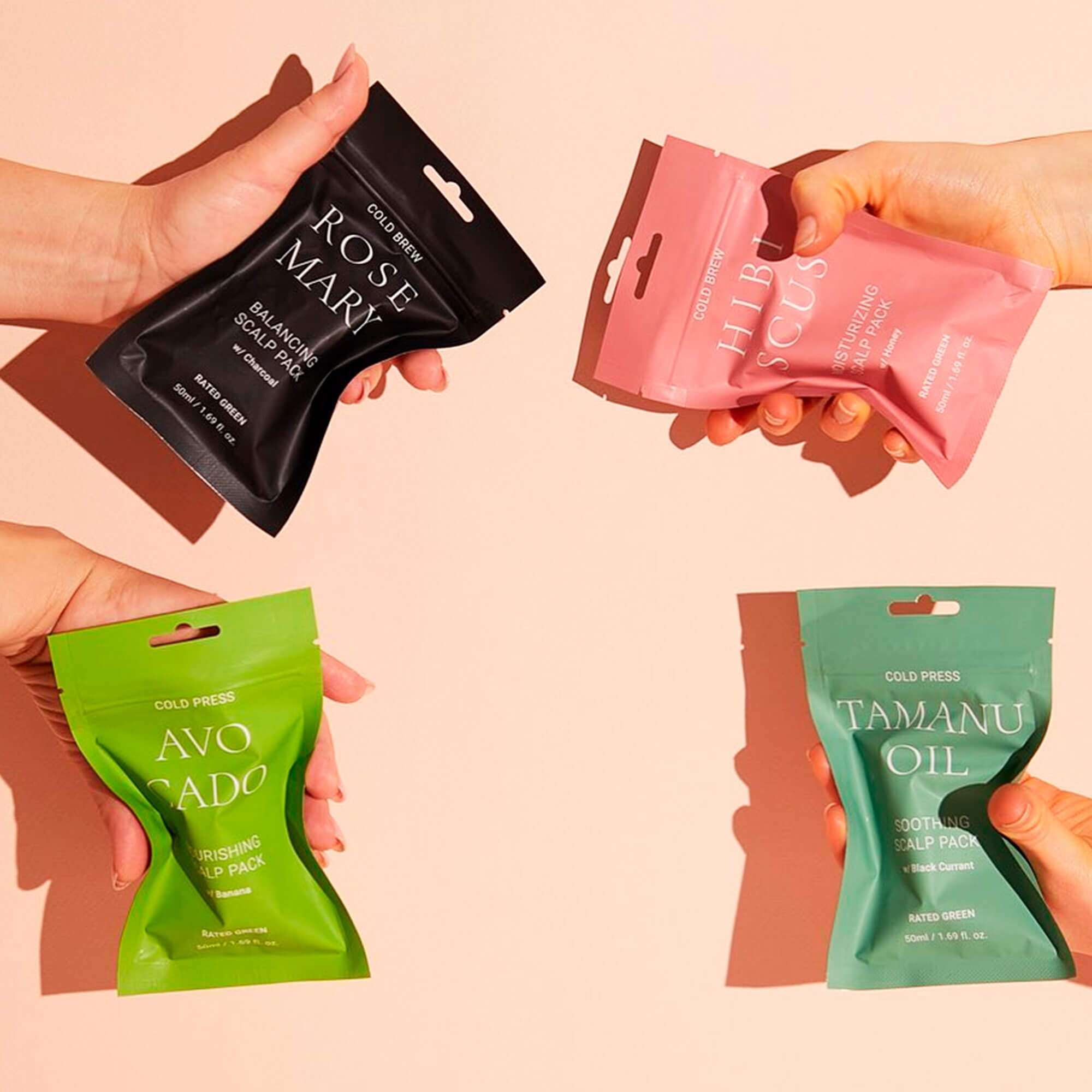 Набор масок для кожи головы Rated Green Set Of Sachet Masks