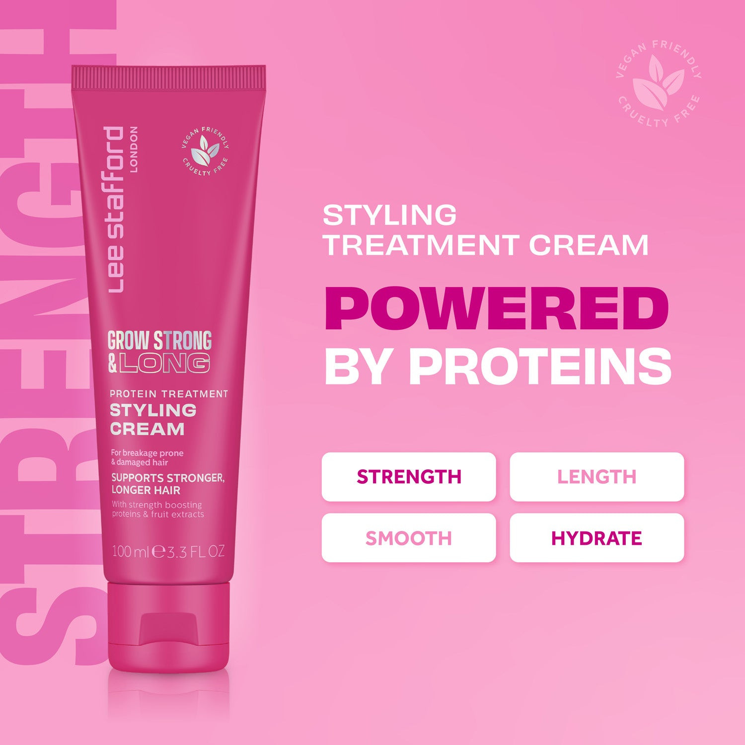 Протеїновий крем для стайлінгу Lee Stafford Grow Strong And Long Protein Treatment Styling Cream