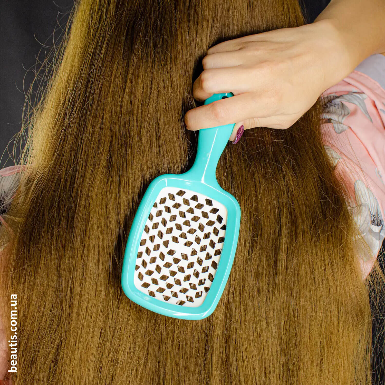 Расческа голубая с белым Janeke Superbrush Standart Blue