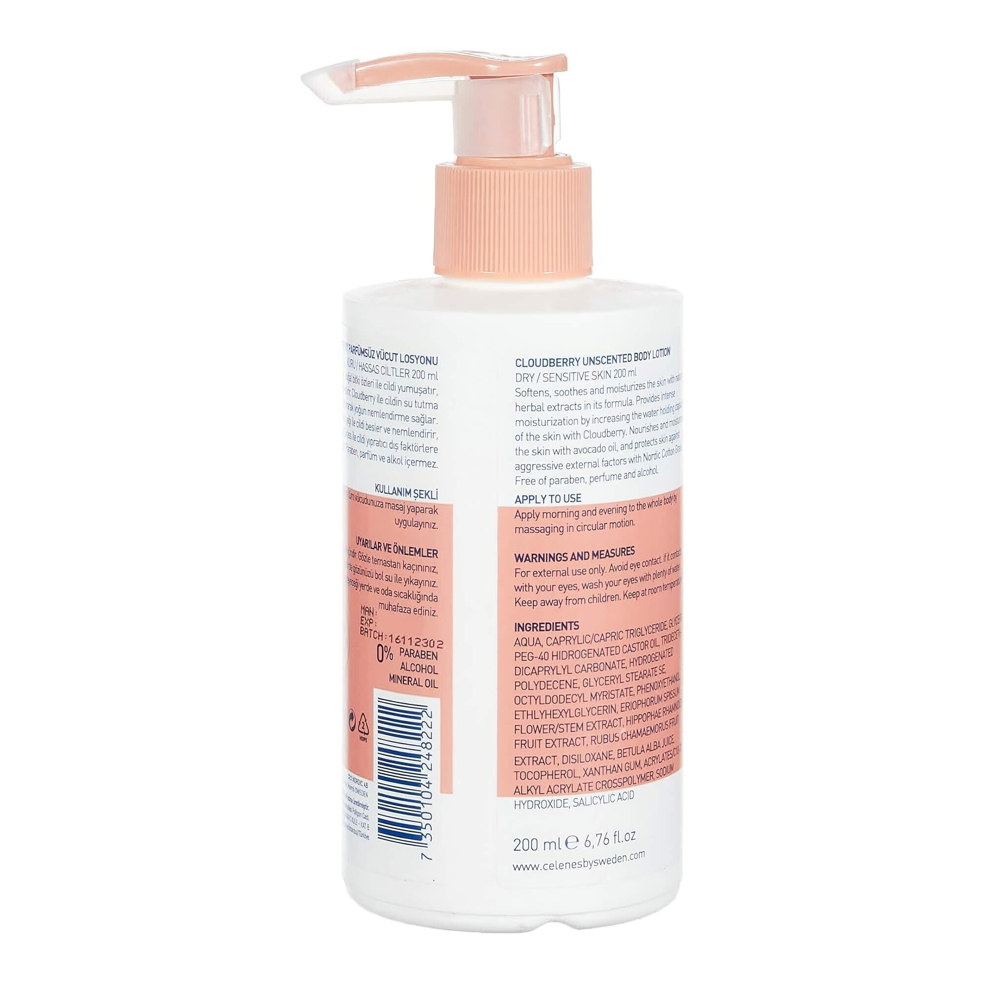 Лосьон для тела с морошкой Celenes Cloudberry Body Lotion Dry & Sensitive Skin