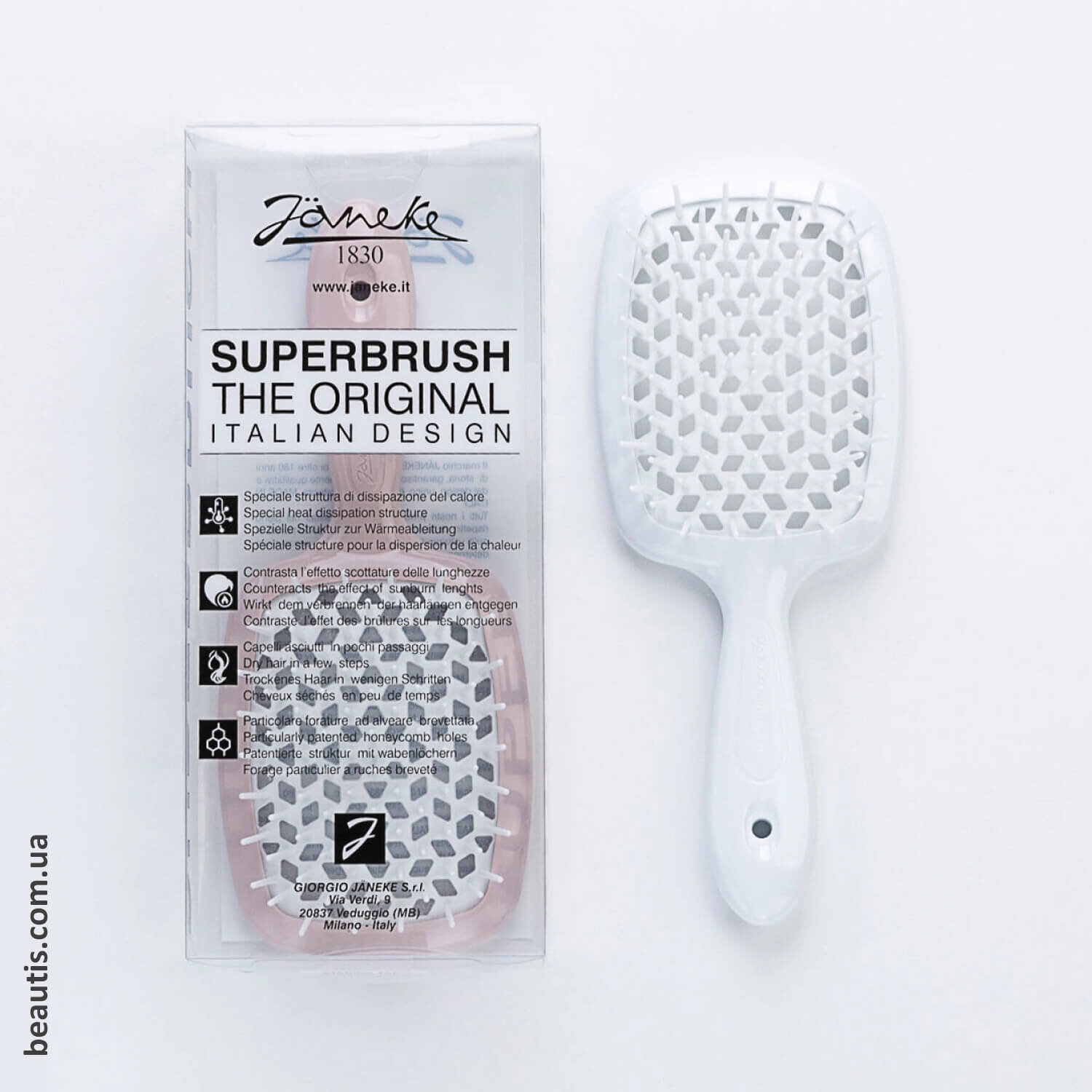 Гребінець білий Janeke Superbrush Standart White 