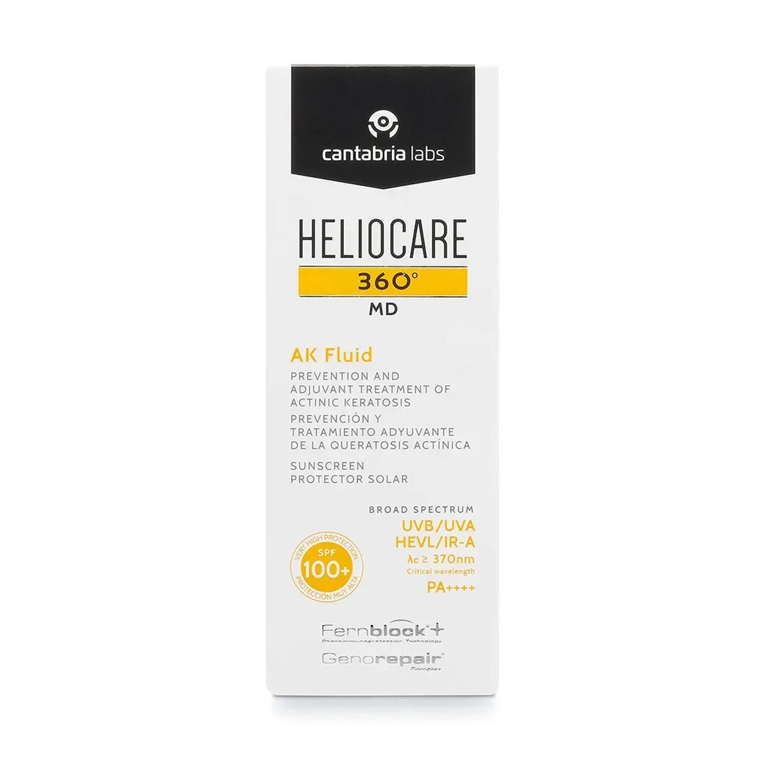 Сонцезахисний крем-флюїд АК з тотальним захистом Cantabria Labs SPF 100+ Heliocare 360 ​​MD AK Fluid Sunscreen 