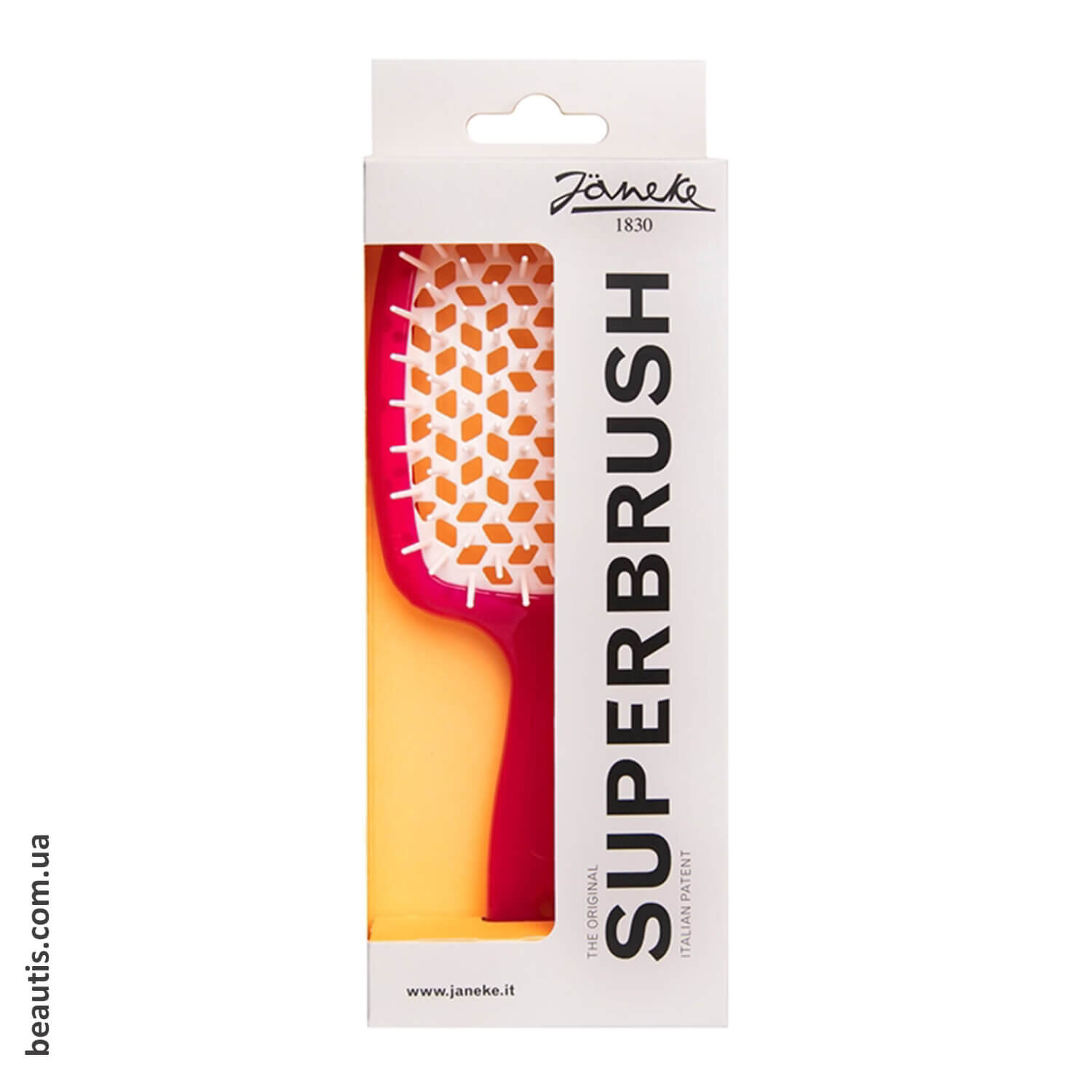 Гребінець червоний з білим Janeke Superbrush Standart Red Color