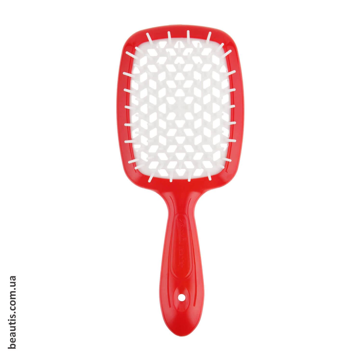 Гребінець червоний з білим Janeke Superbrush Standart Red Color