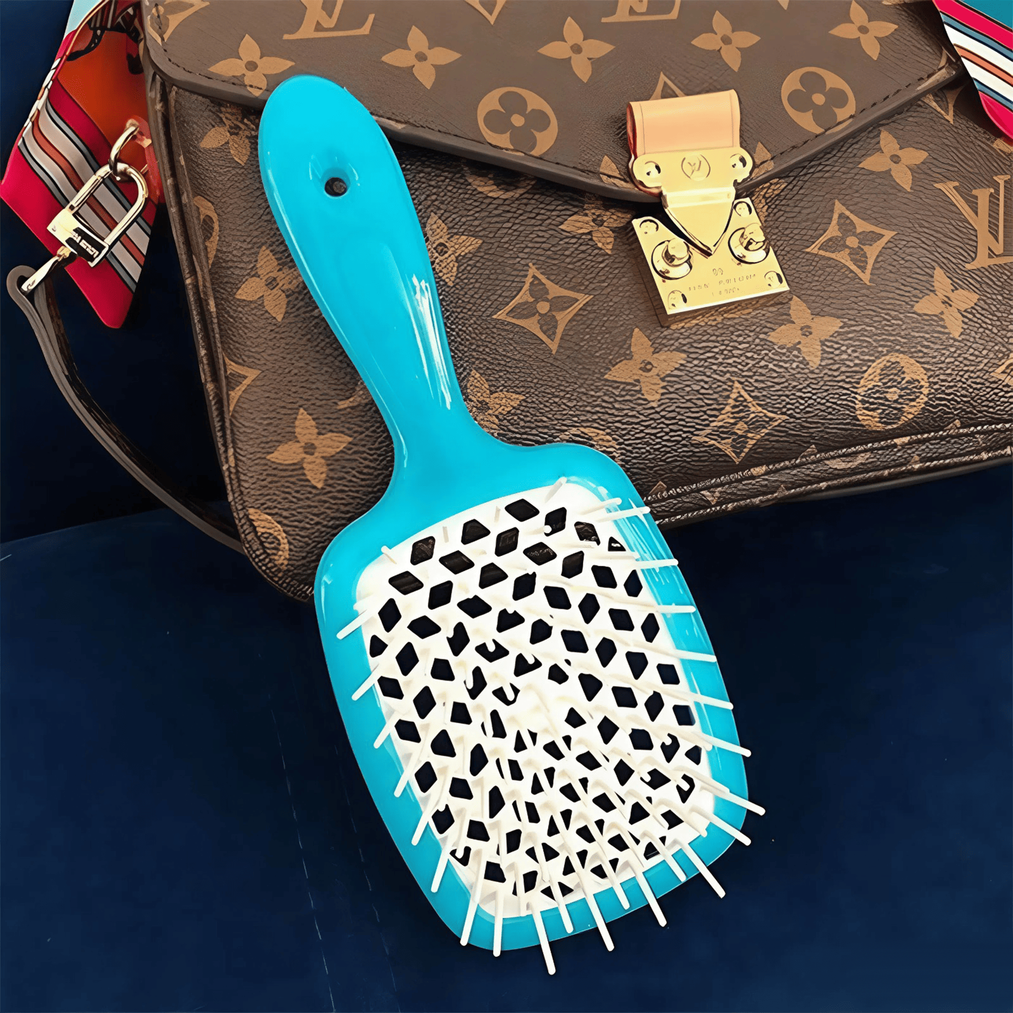 Маленький гребінець Janeke Superbrush Small Blue/White