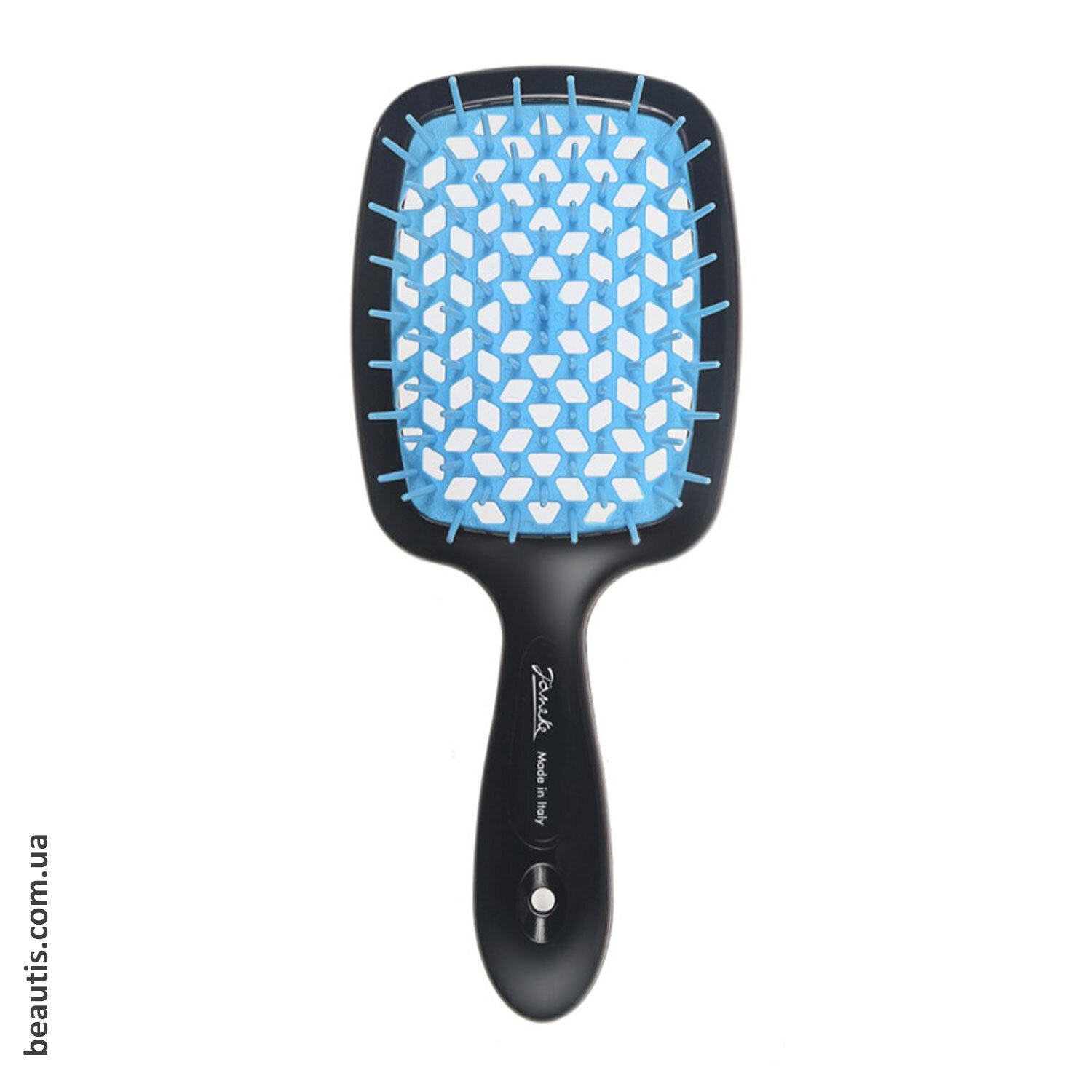 Гребінець чорний з блакитним Janeke Superbrush Standart Black & Blue