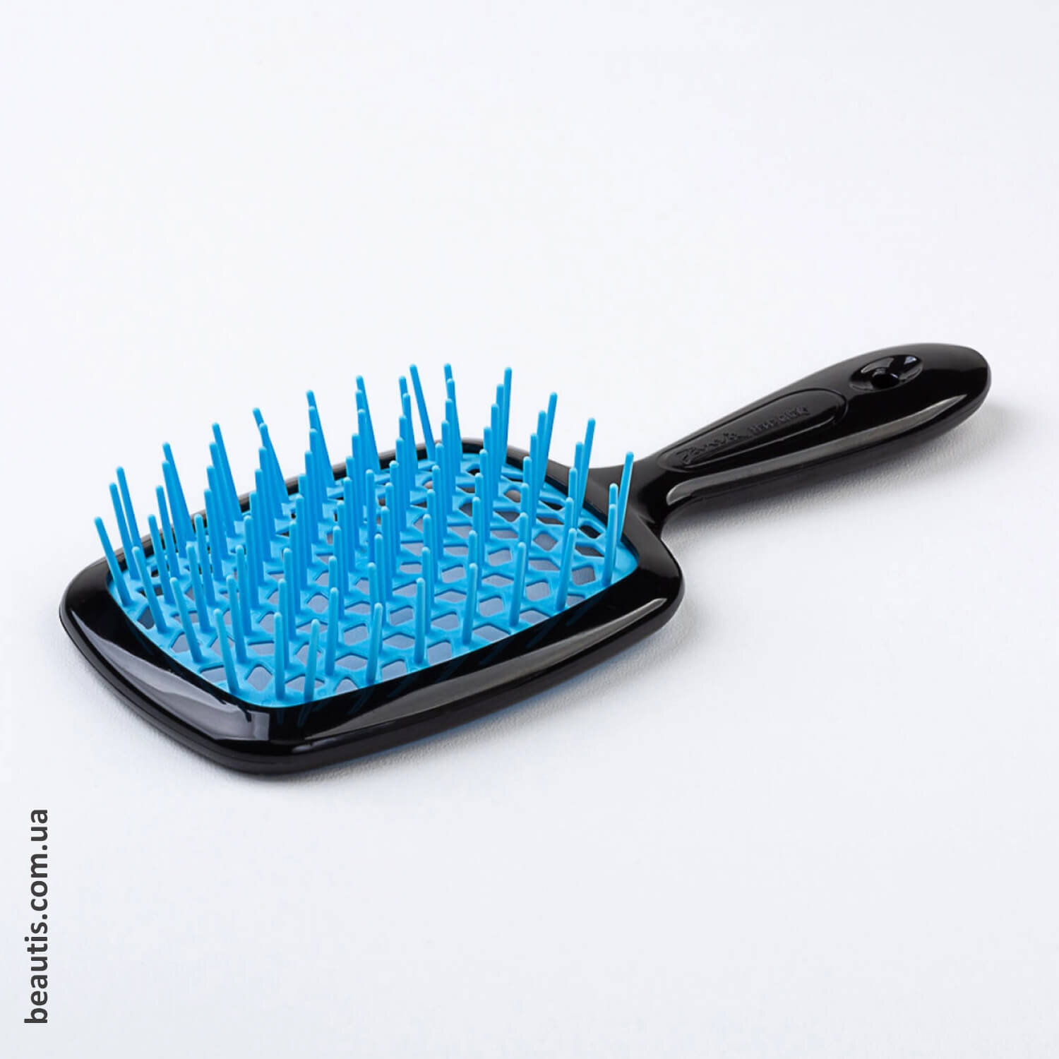 Гребінець чорний з блакитним Janeke Superbrush Standart Black & Blue