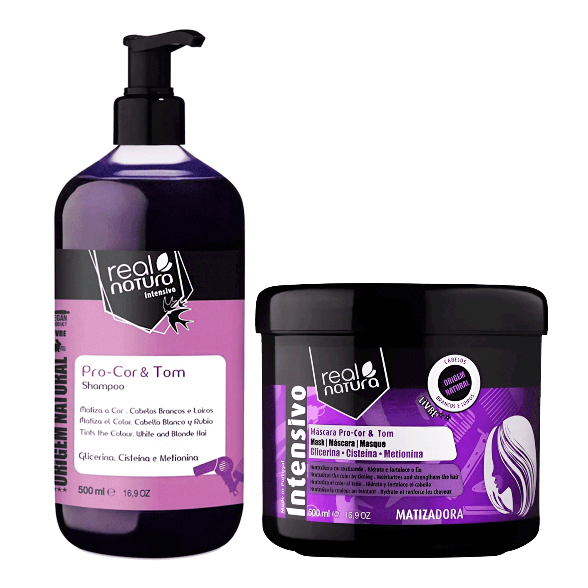 Шампунь для блонду і сивого волосся Real Natura Sem Sal Pro-Cor E Tom Shampoo