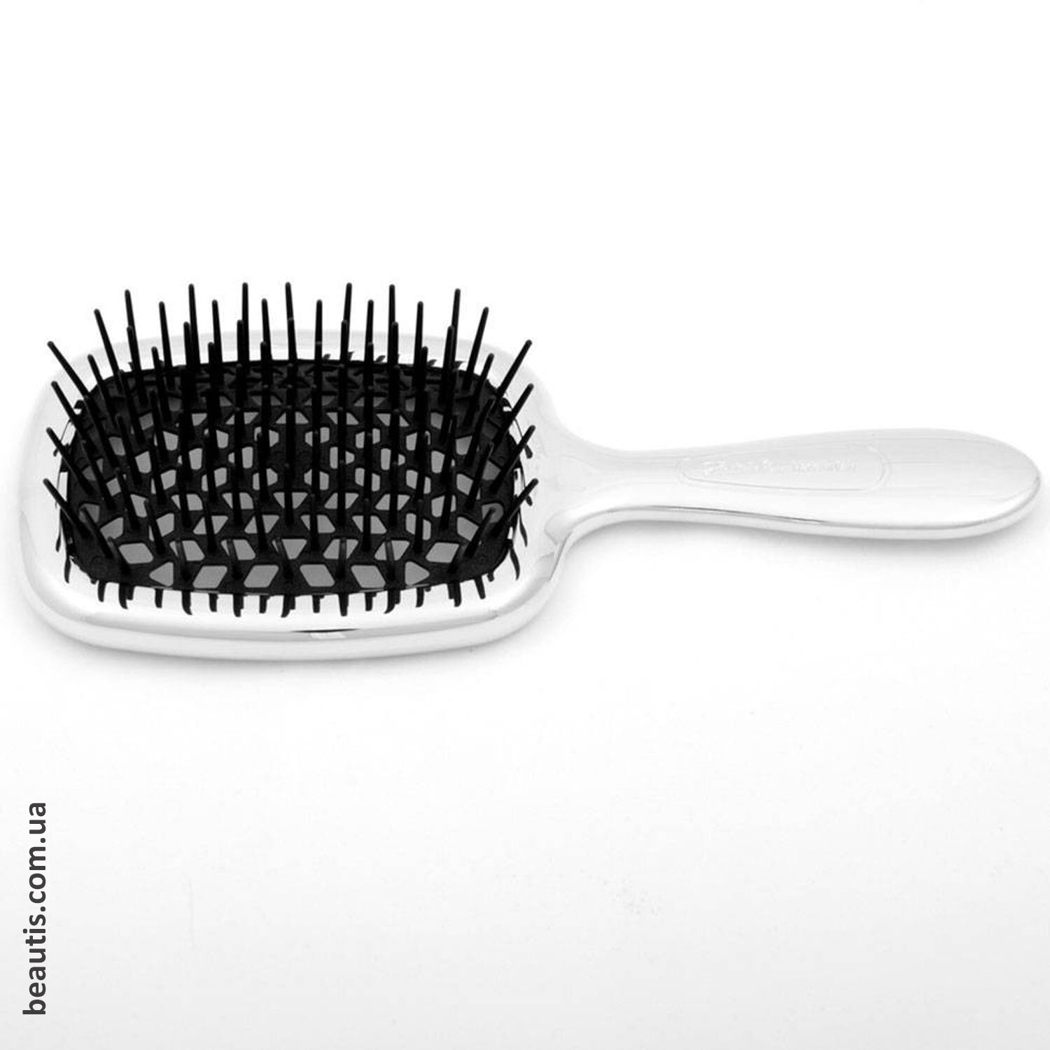 Гребінець хромований з чорним Janeke Superbrush Standart Сhrome Black