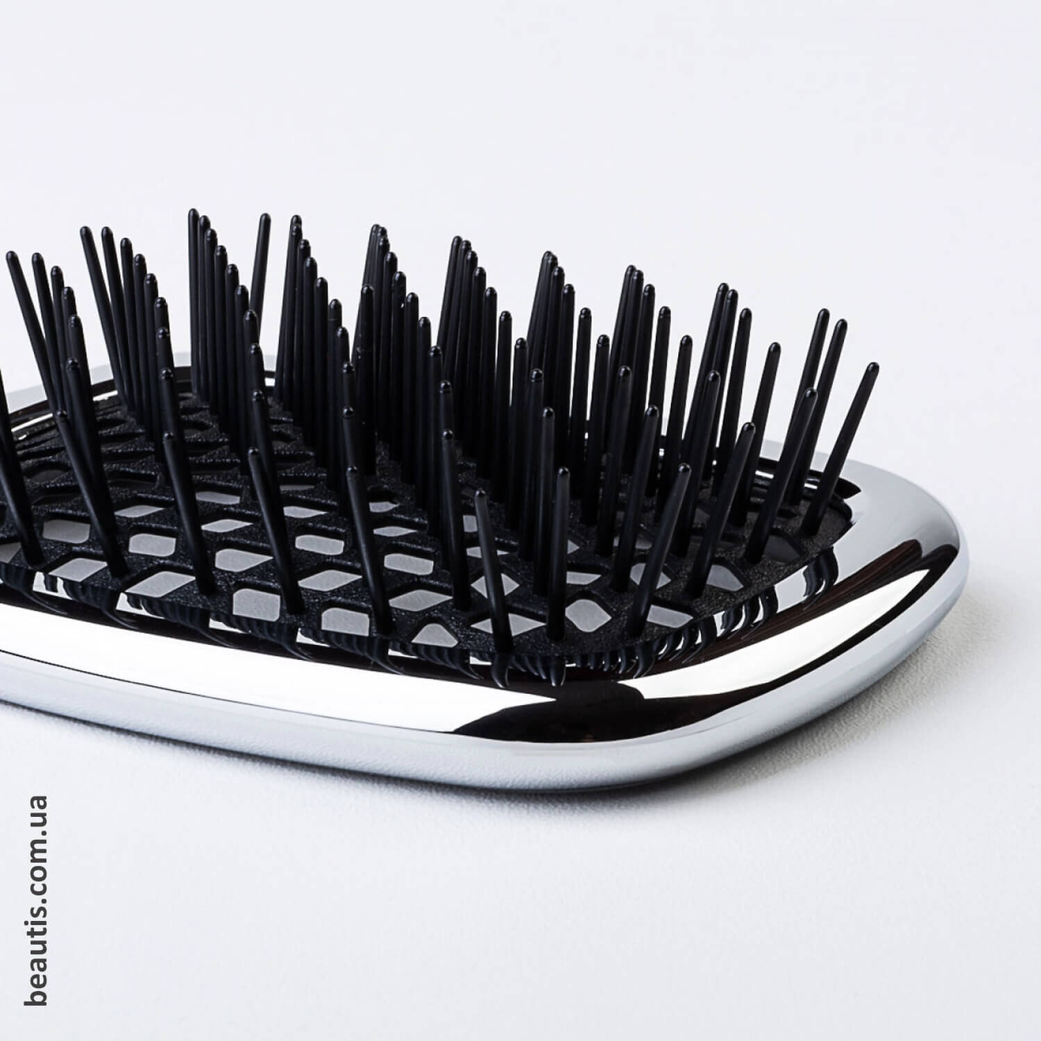 Гребінець хромований з чорним Janeke Superbrush Standart Сhrome Black