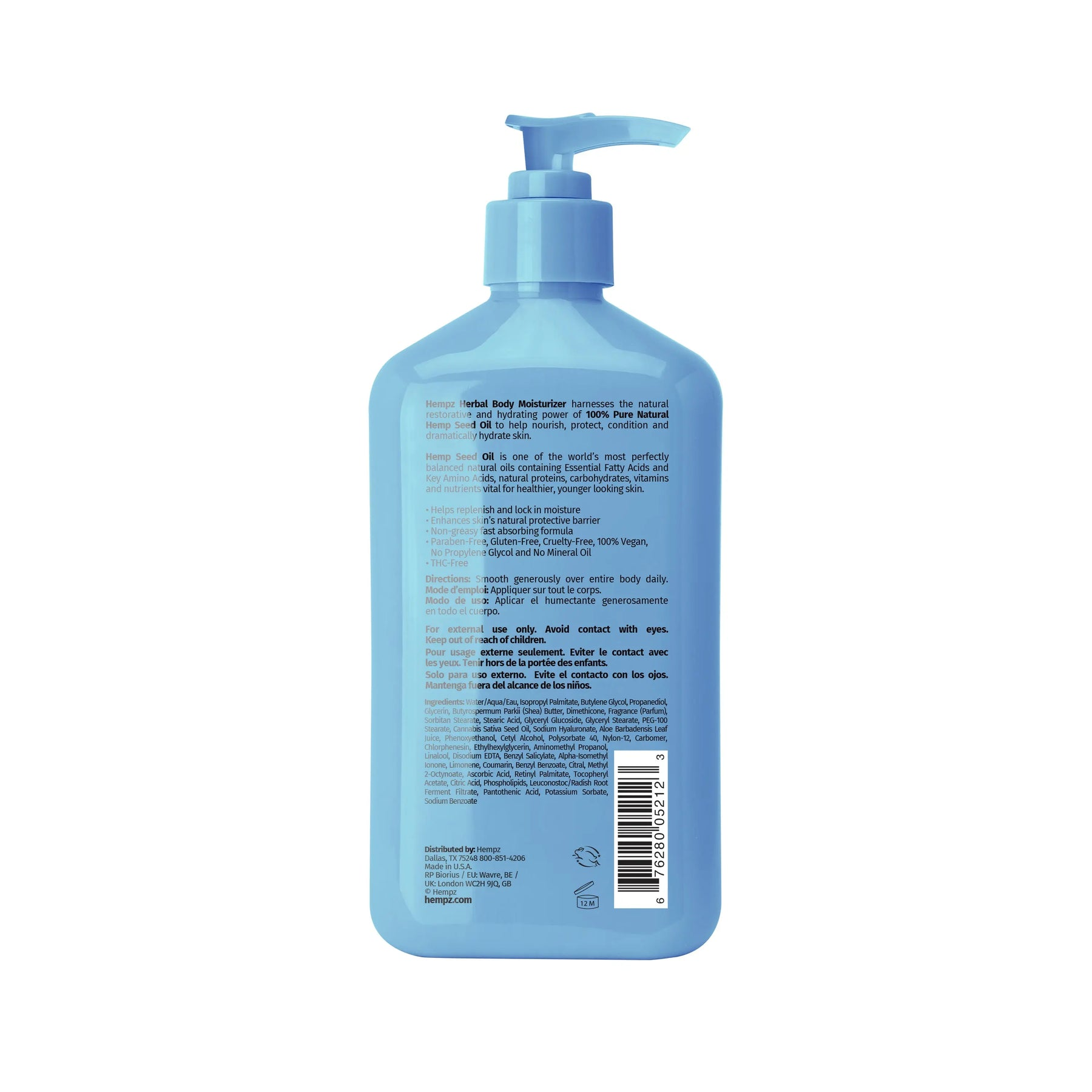 Увлажняющее молочко для тела с гиалуроновой кислотой Оушен Бриз Hempz Ocean Breeze Herbal Body Moisturizer With Hyaluronic Acid