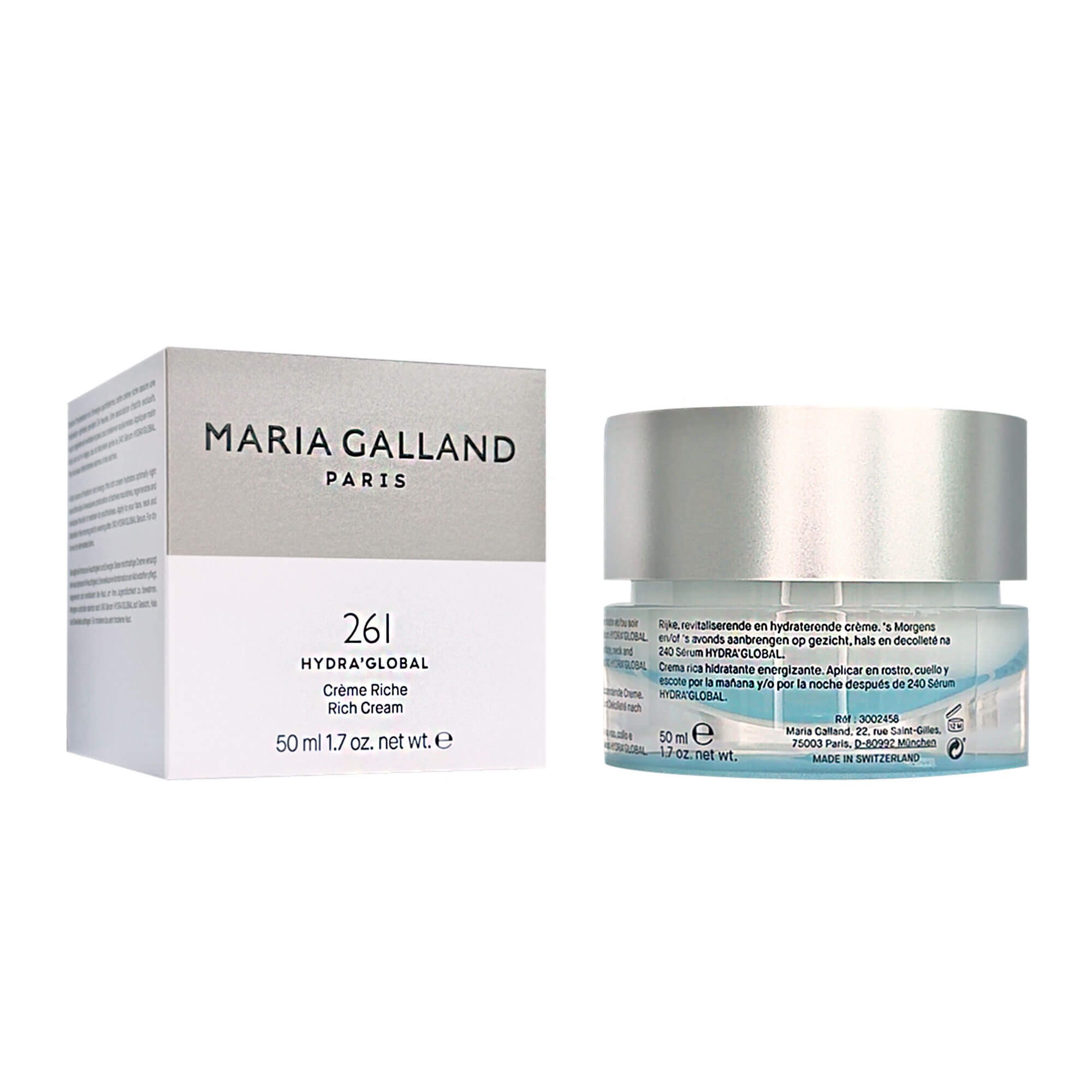 Насичений зволожуючий крем для обличчя Maria Galland 261 Hydra’Global Rich Cream