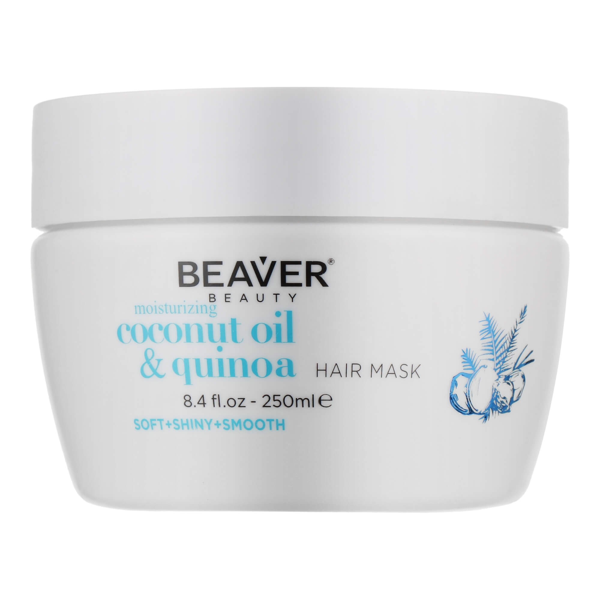 Увлажняющая маска для сухих и ячеистых волос с кокосовым маслом Beaver Coconut Oil & Quinoa Mask