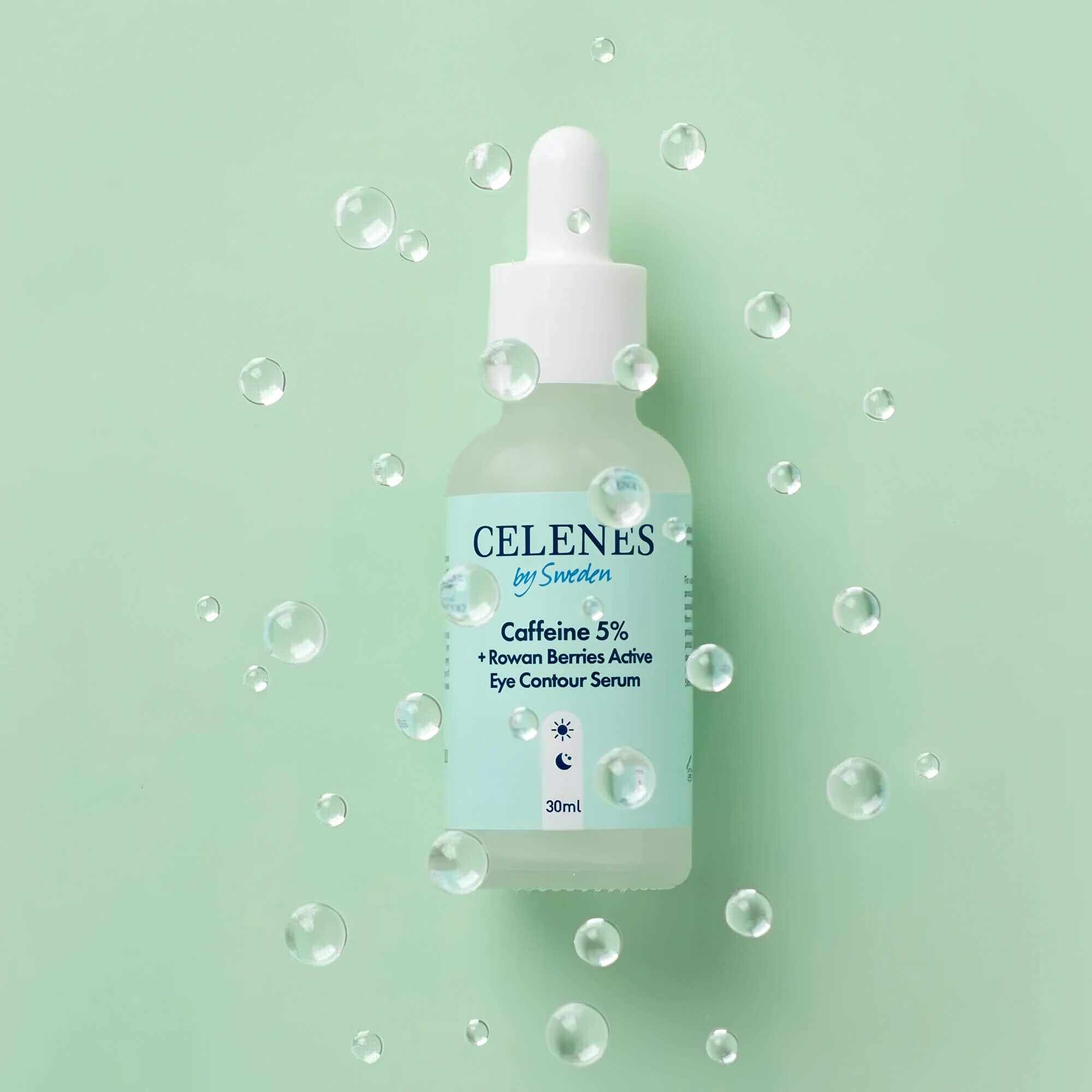 Сироватка від набряків для зони навколо очей Celenes Caffeine 5% + Rowan Berries Active Eye Contour Serum