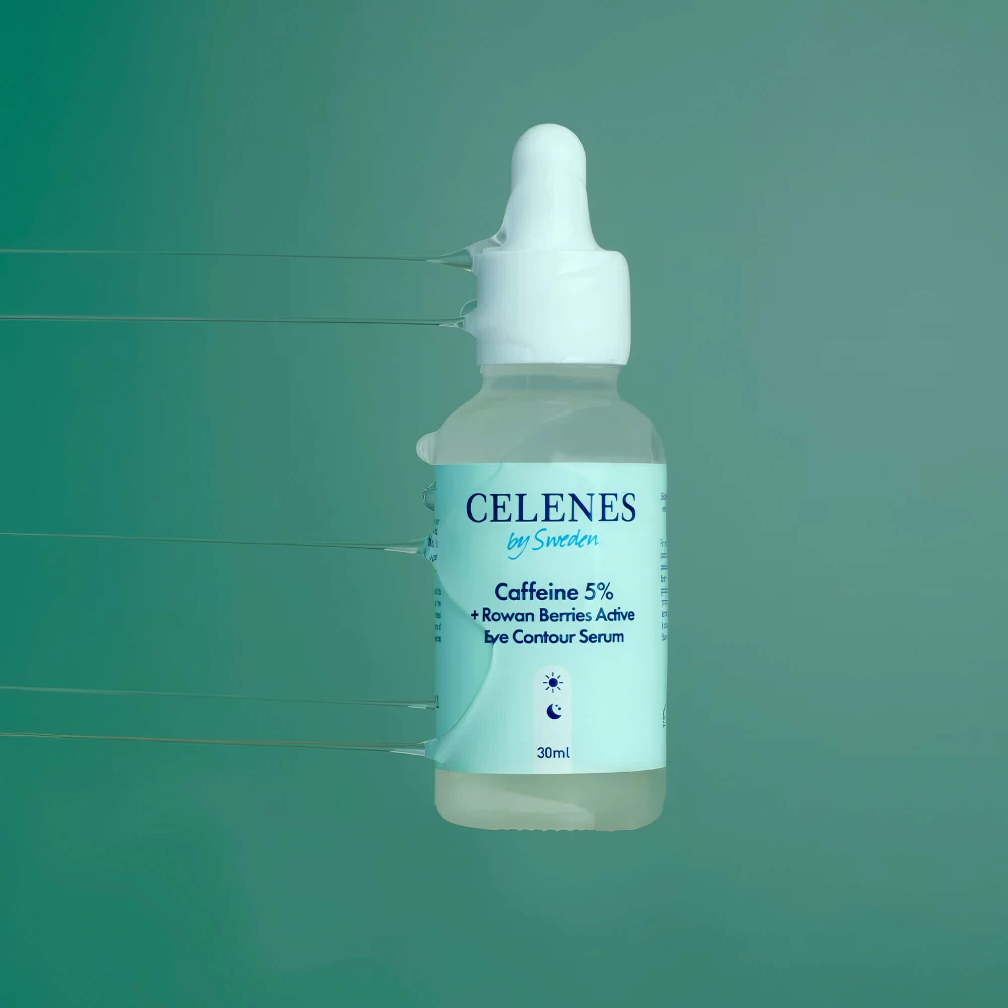 Сироватка від набряків для зони навколо очей Celenes Caffeine 5% + Rowan Berries Active Eye Contour Serum