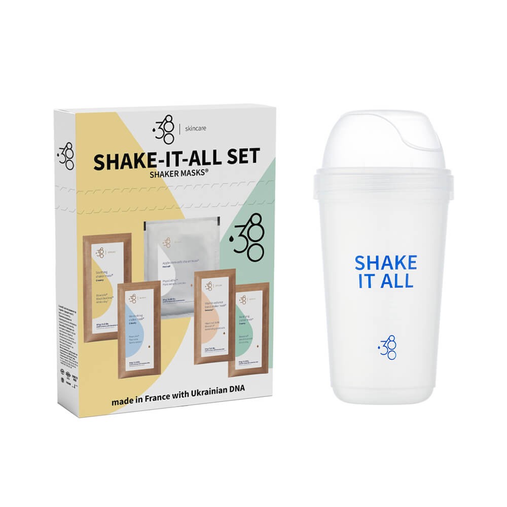 380 Skincare Shake-It-All Set - Набір шейкерних масок для обличчя з шейкером