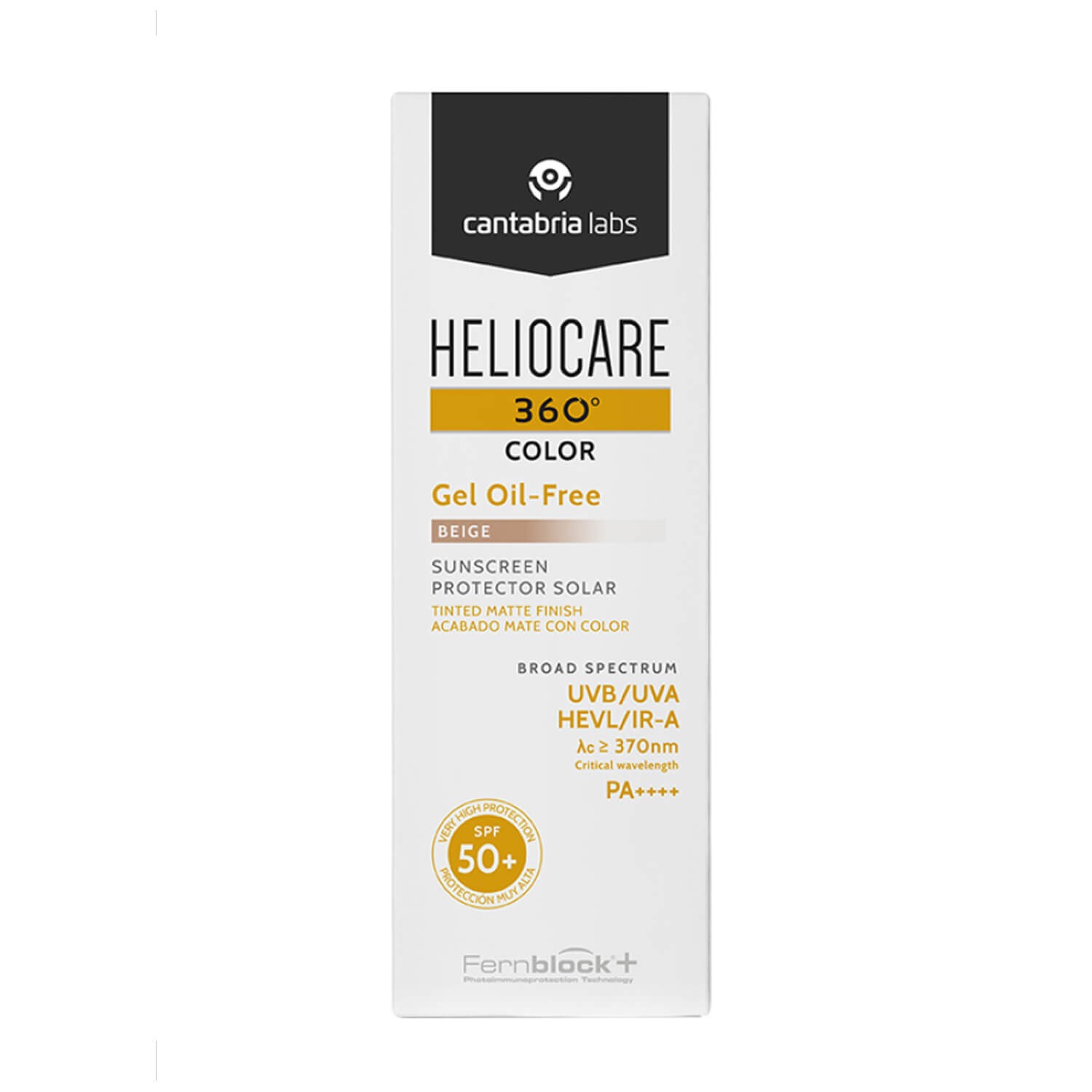 Сонцезахисний зволожуючий водний гель з бежевим відтінком Cantabria Labs Heliocare 360 Color Gel Oil-free Beige Sunscreen SPF 50+