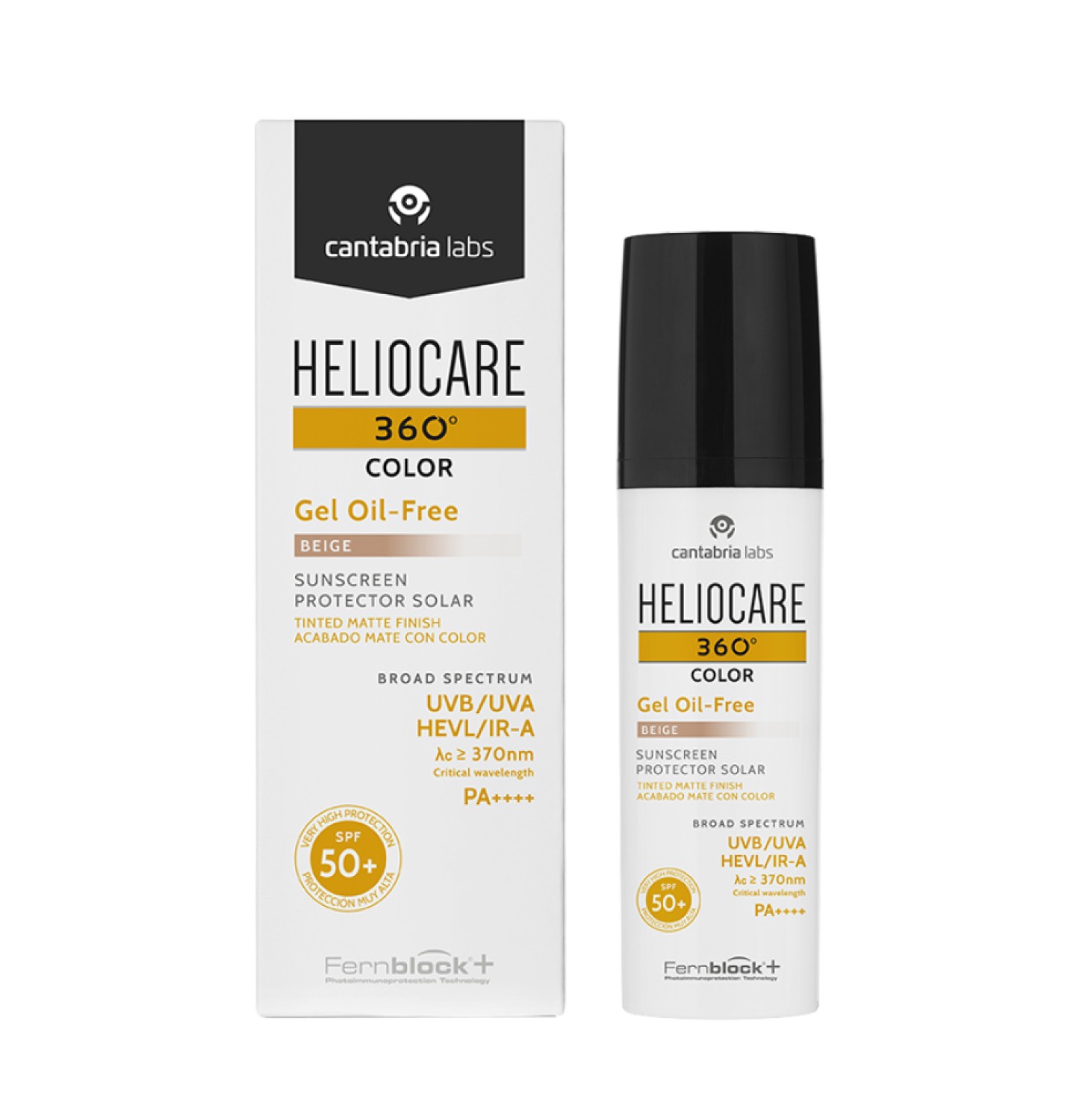 Сонцезахисний зволожуючий водний гель з бежевим відтінком Cantabria Labs Heliocare 360 Color Gel Oil-free Beige Sunscreen SPF 50+