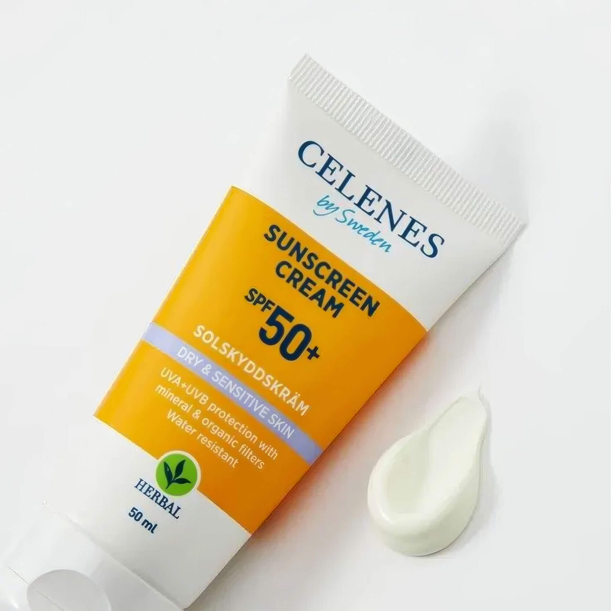 Сонцезахисний крем для сухої та чутливої шкіри Celenes Sunscreen Cream SPF 50+ Dry and Sensitive