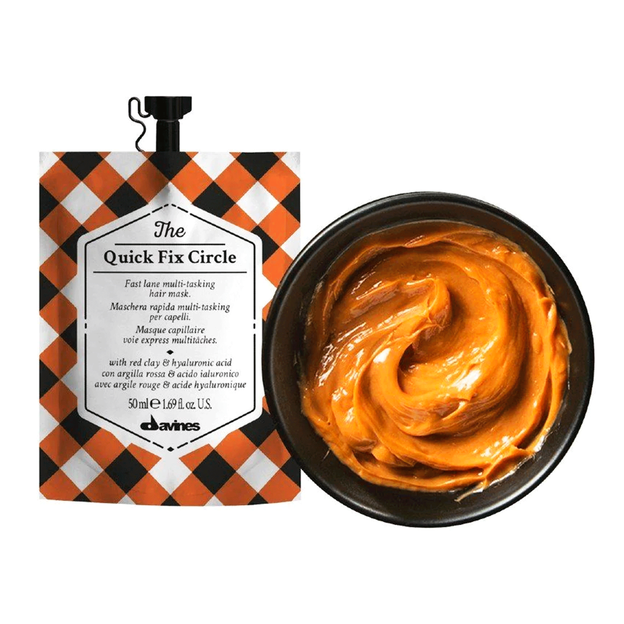 Маска для миттєвого зволоження та розгладжування структури волосся Davines The Quick Fix Circle