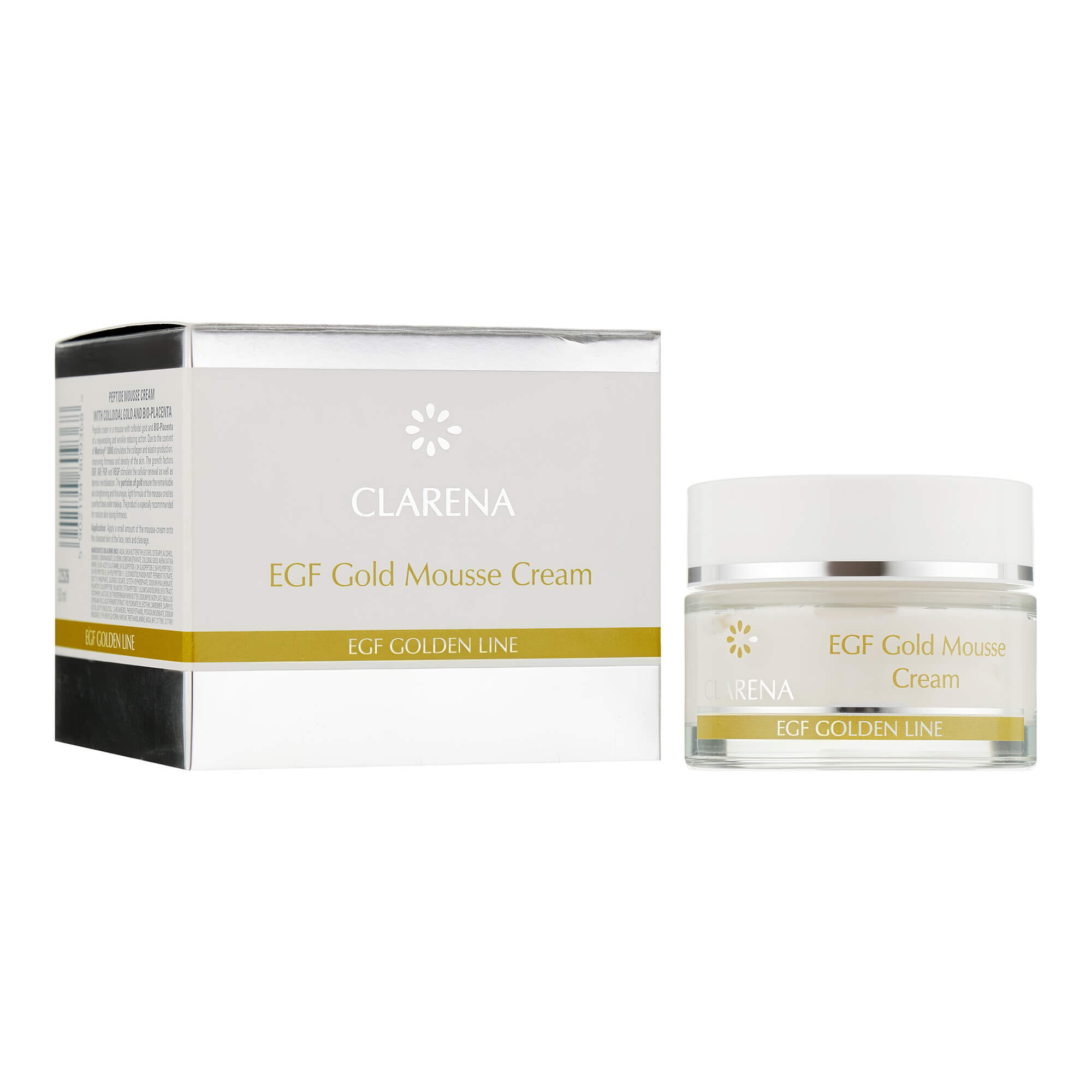 Пептидный крем-мусс с коллоидным золотом и ВИО-плацентой Clarena EGF Golden Line EGF Gold Mousse Cream