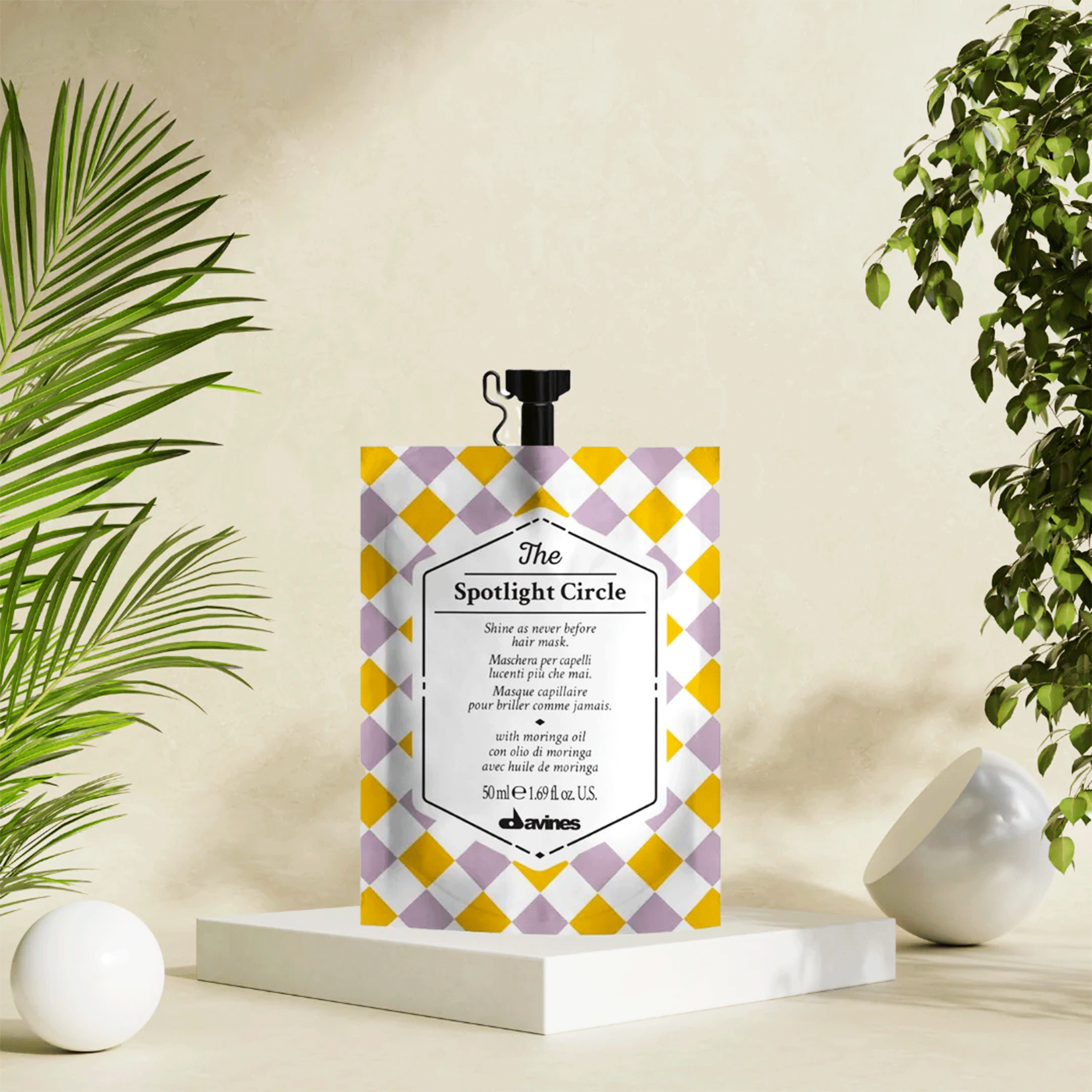 Маска для екстраблиску волосся Davines The Spotlight Circle