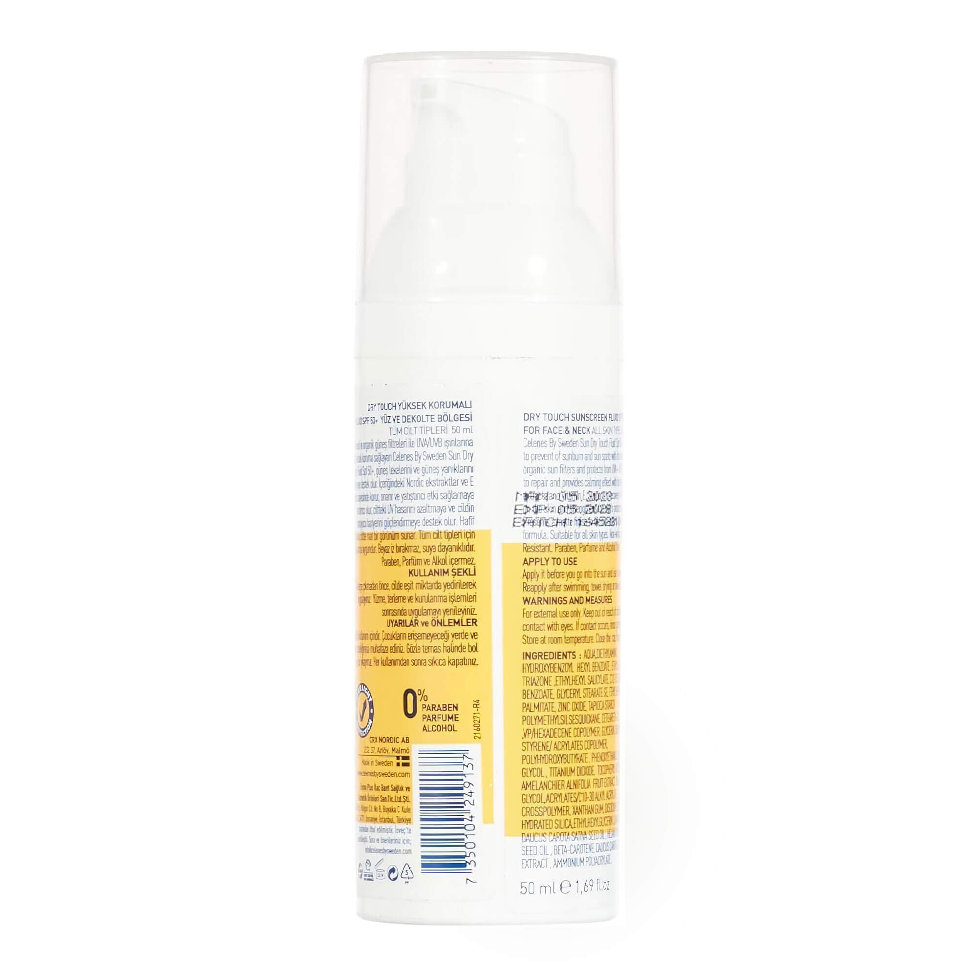 Сонцезахисний флюїд  Celenes Sunscreen Dry Touch Fluid SPF 50+