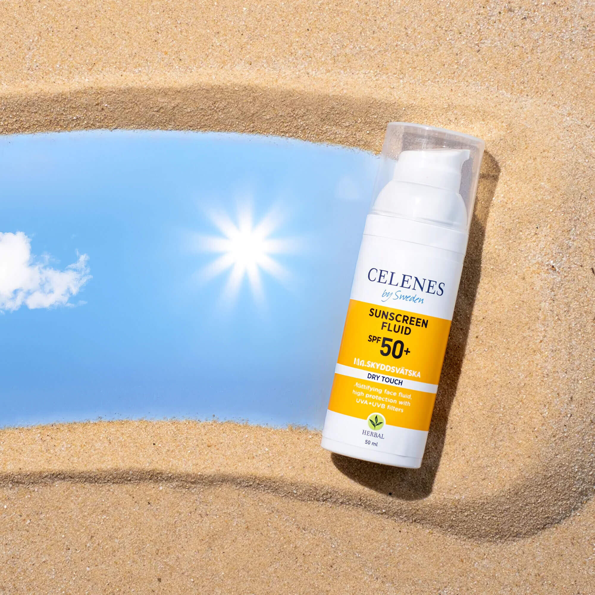 Сонцезахисний флюїд  Celenes Sunscreen Dry Touch Fluid SPF 50+