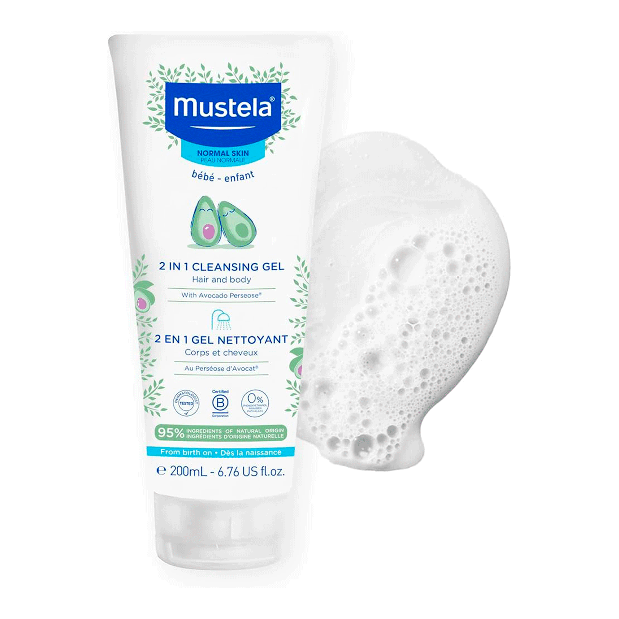 Очищающий гель для кожи головы и тела 2 в 1 Mustela 2 in 1 Сleansing Gel
