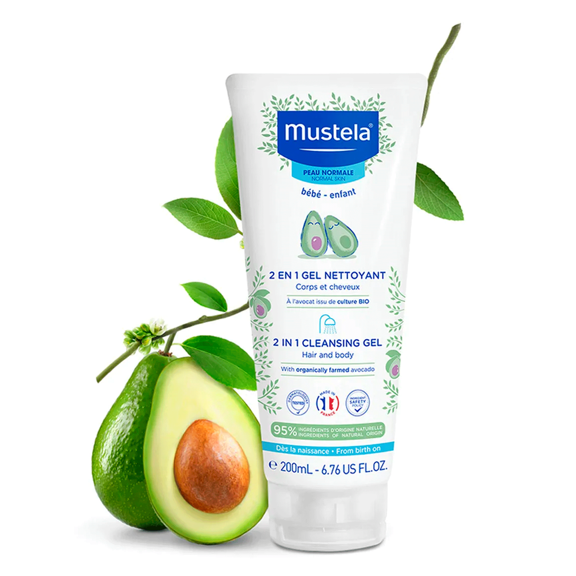 Очищающий гель для кожи головы и тела 2 в 1 Mustela 2 in 1 Сleansing Gel
