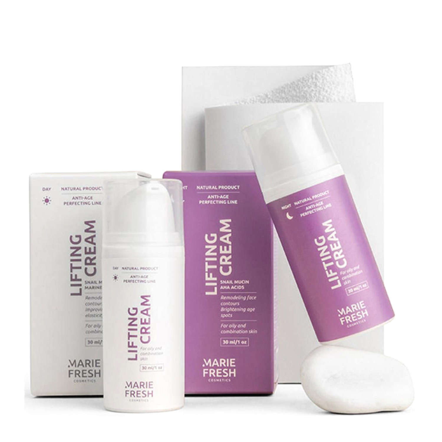 Marie Fresh Cosmetics Shower Lifting Cream Set - Набір денний+нічний крем ліфтинг для жирної та комбінованої шкіри