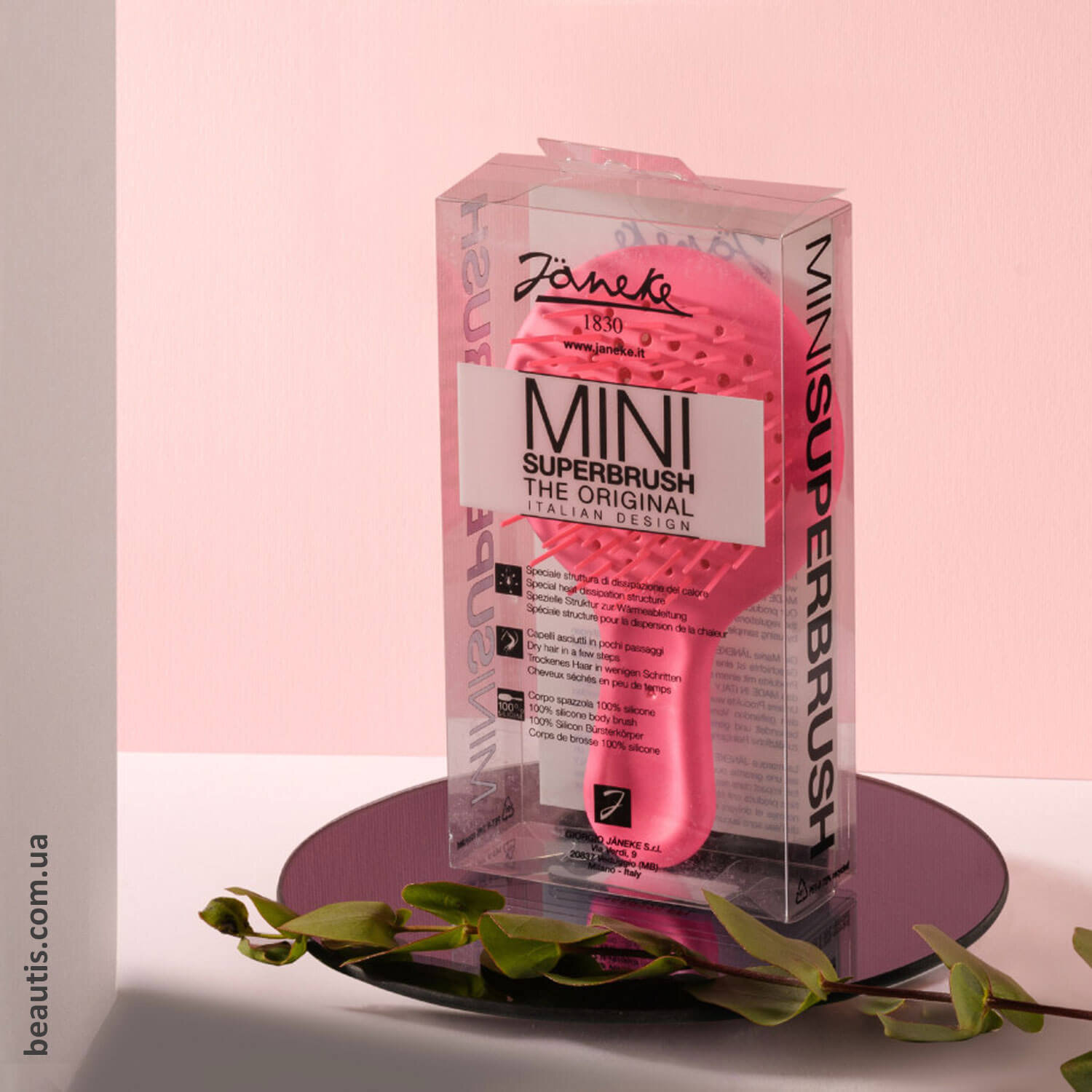 Міні гребінець рожевий Janeke MINI Superbrush Pink