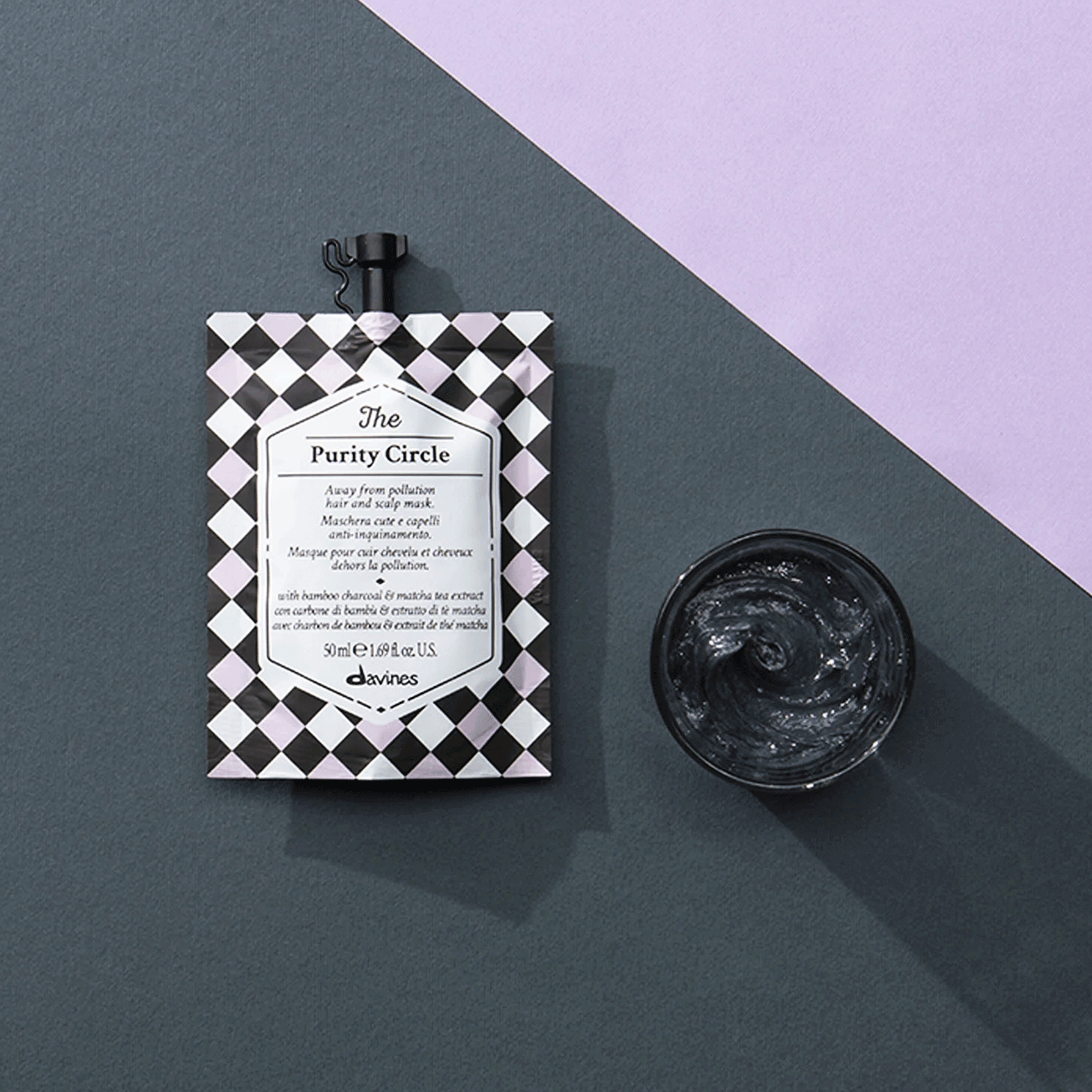 Очищающая детоксицирующая маска для волос и кожи головы Davines The Purity Circle