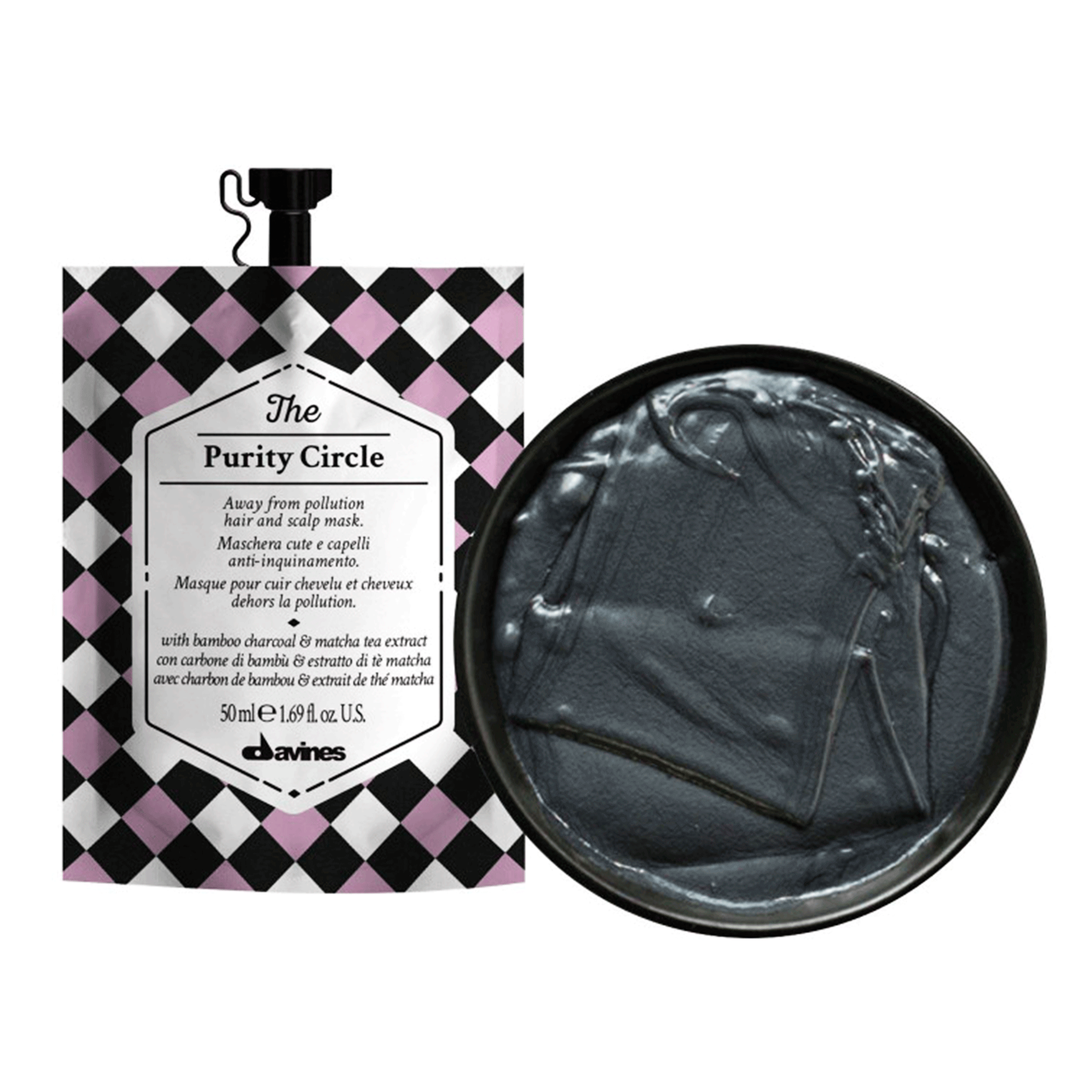 Очищающая детоксицирующая маска для волос и кожи головы Davines The Purity Circle