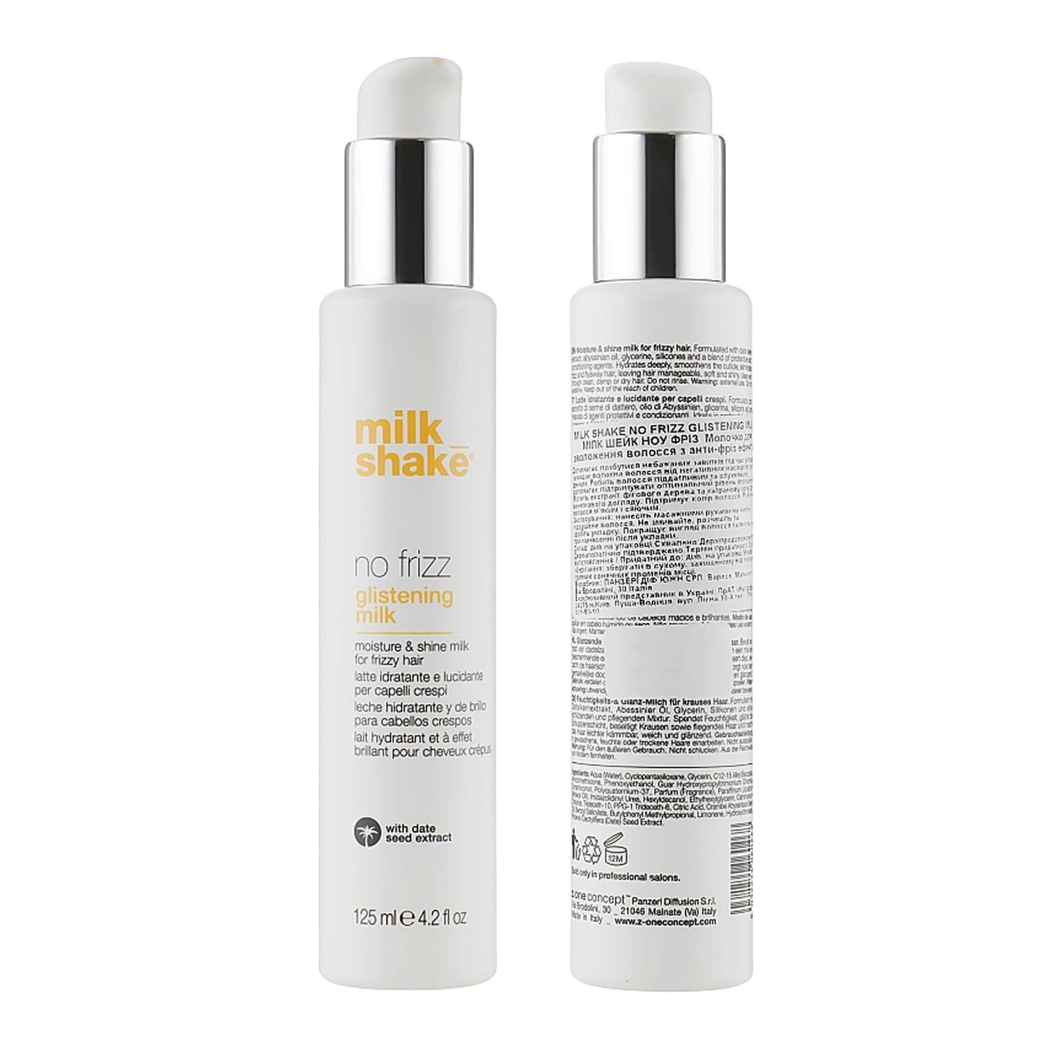 Молочко для увлажнения и блеска волос с эффектом антифриза Milk Shake No Frizz Glistening Milk