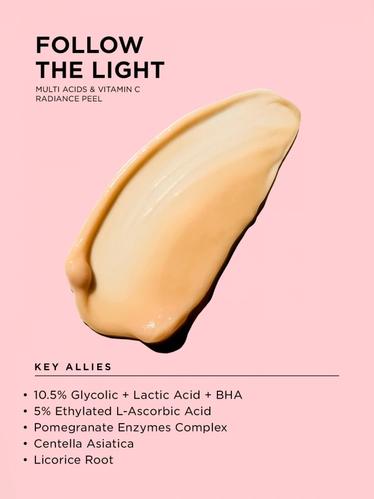 Кислотний пілінг для сяйва шкіри PSA Follow Light Multi Acids & Vitamin C Radiance Peel