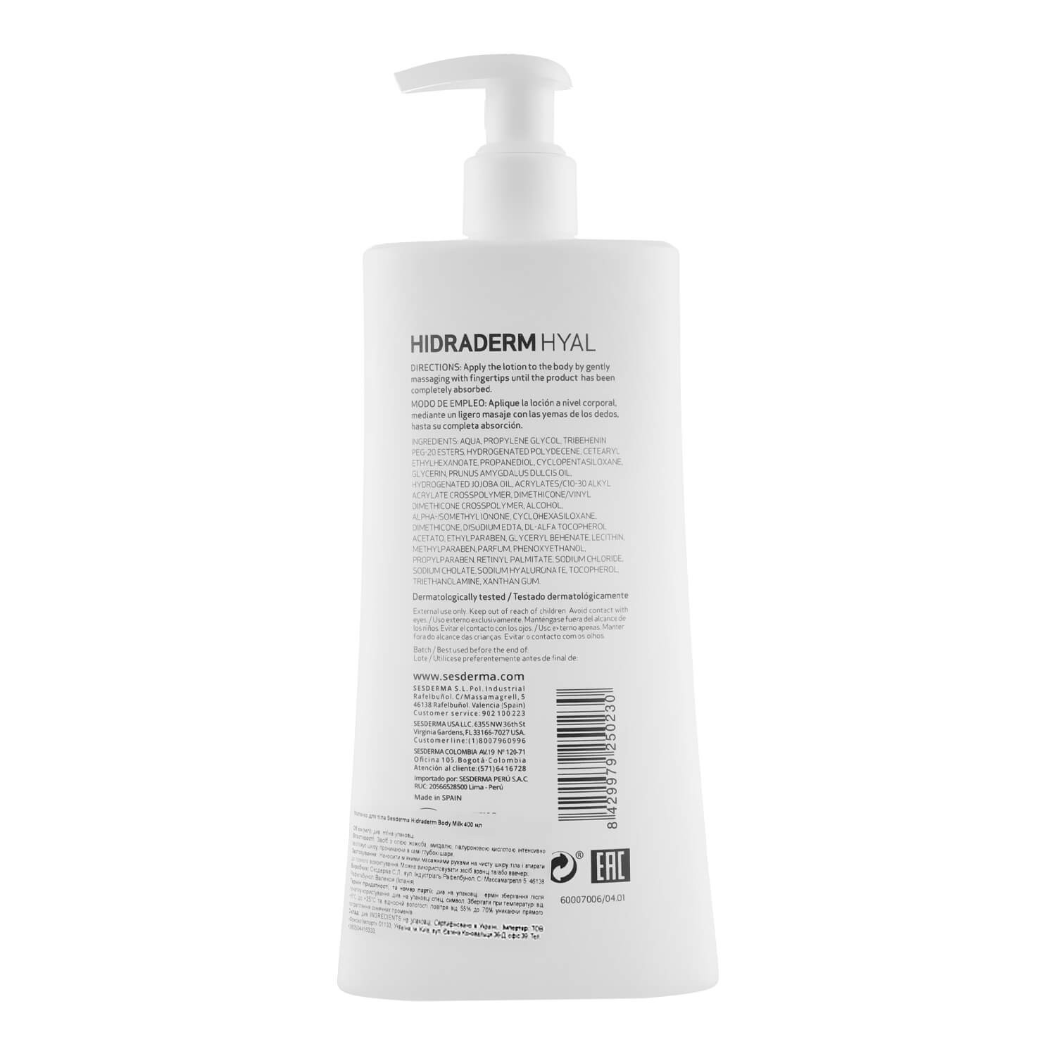 sesderma hidraderm hyal body milk
